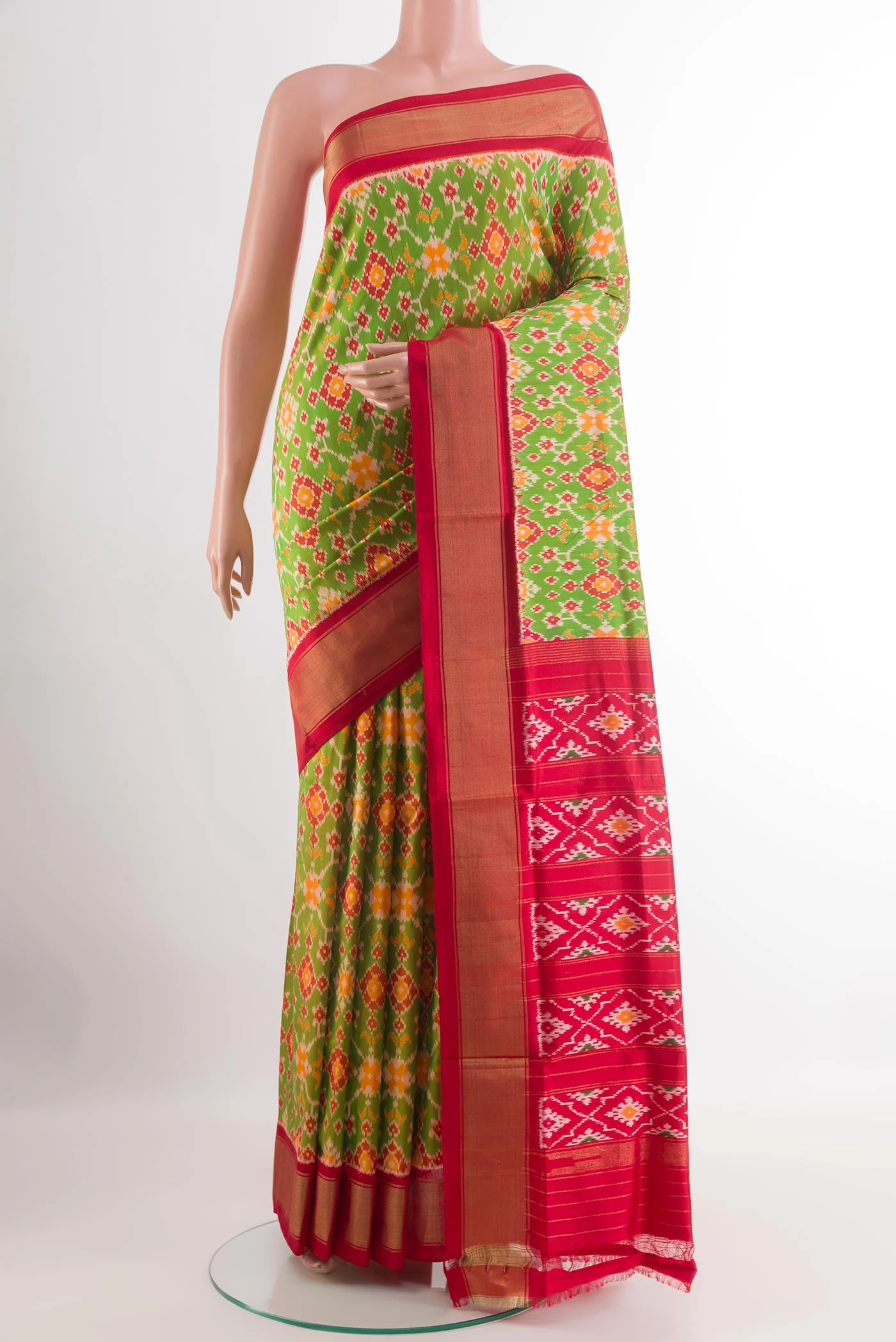 Green Pochampally Silk Saree