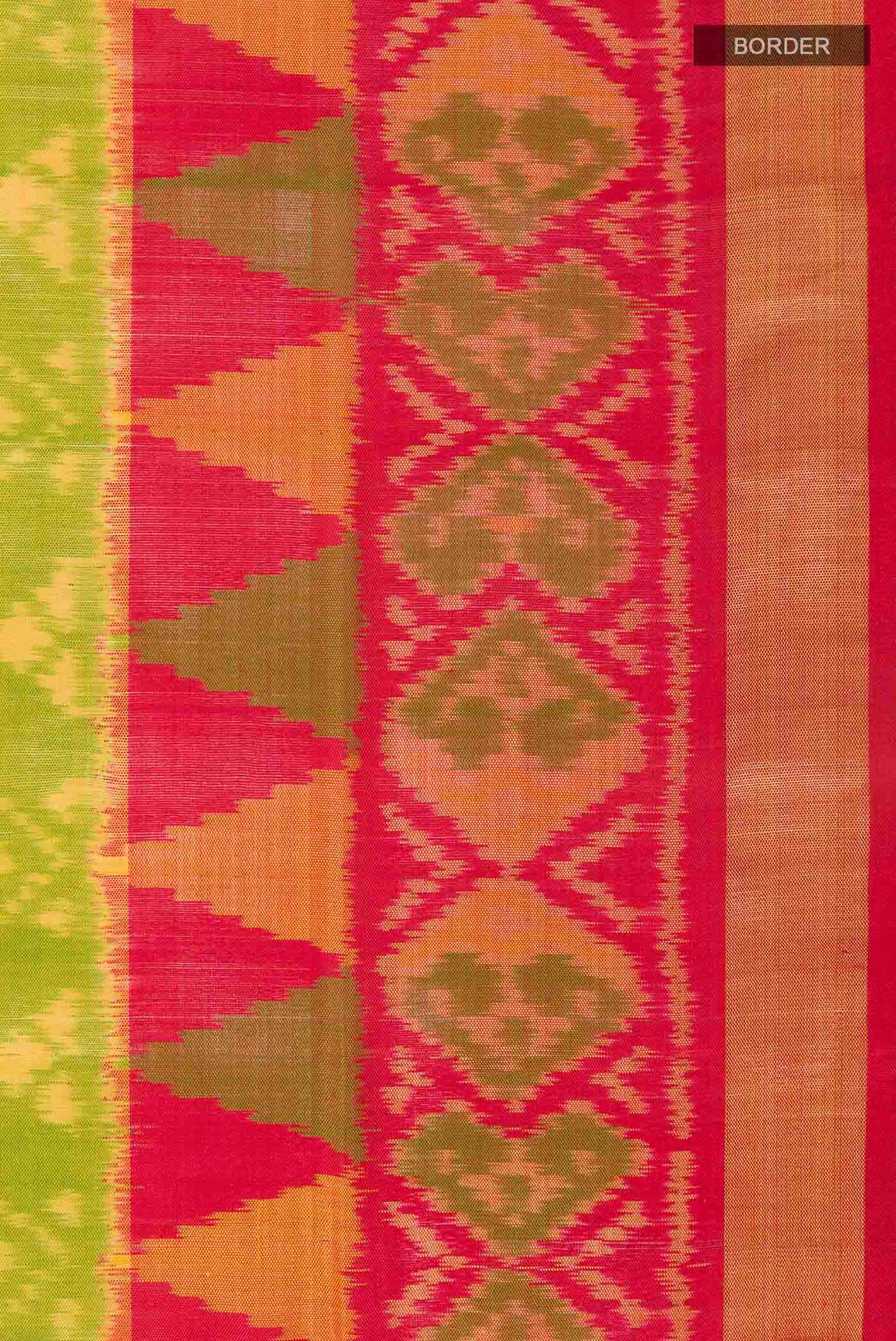 Green Rajkot Patola Silk Saree - Image 3