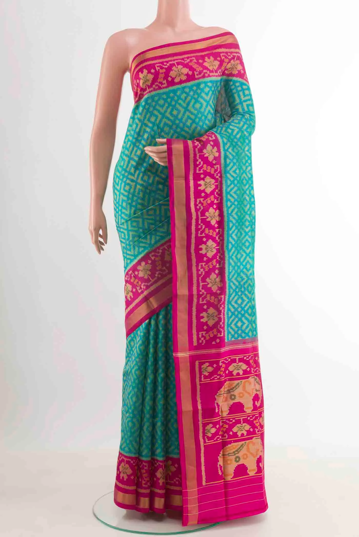 Blue Rajkot Patola Silk Saree