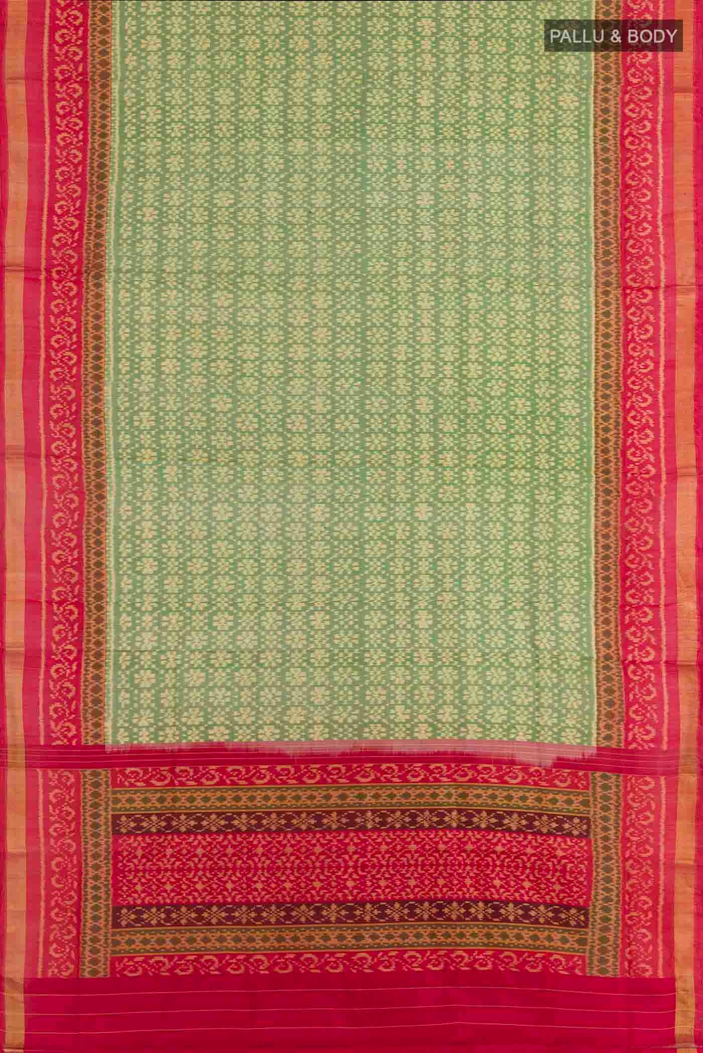 Green Rajkot Patola Silk Saree - Image 2