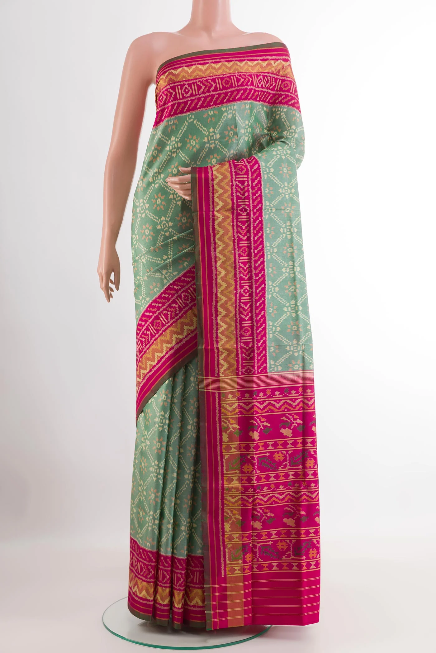 Green Rajkot Patola Silk Saree