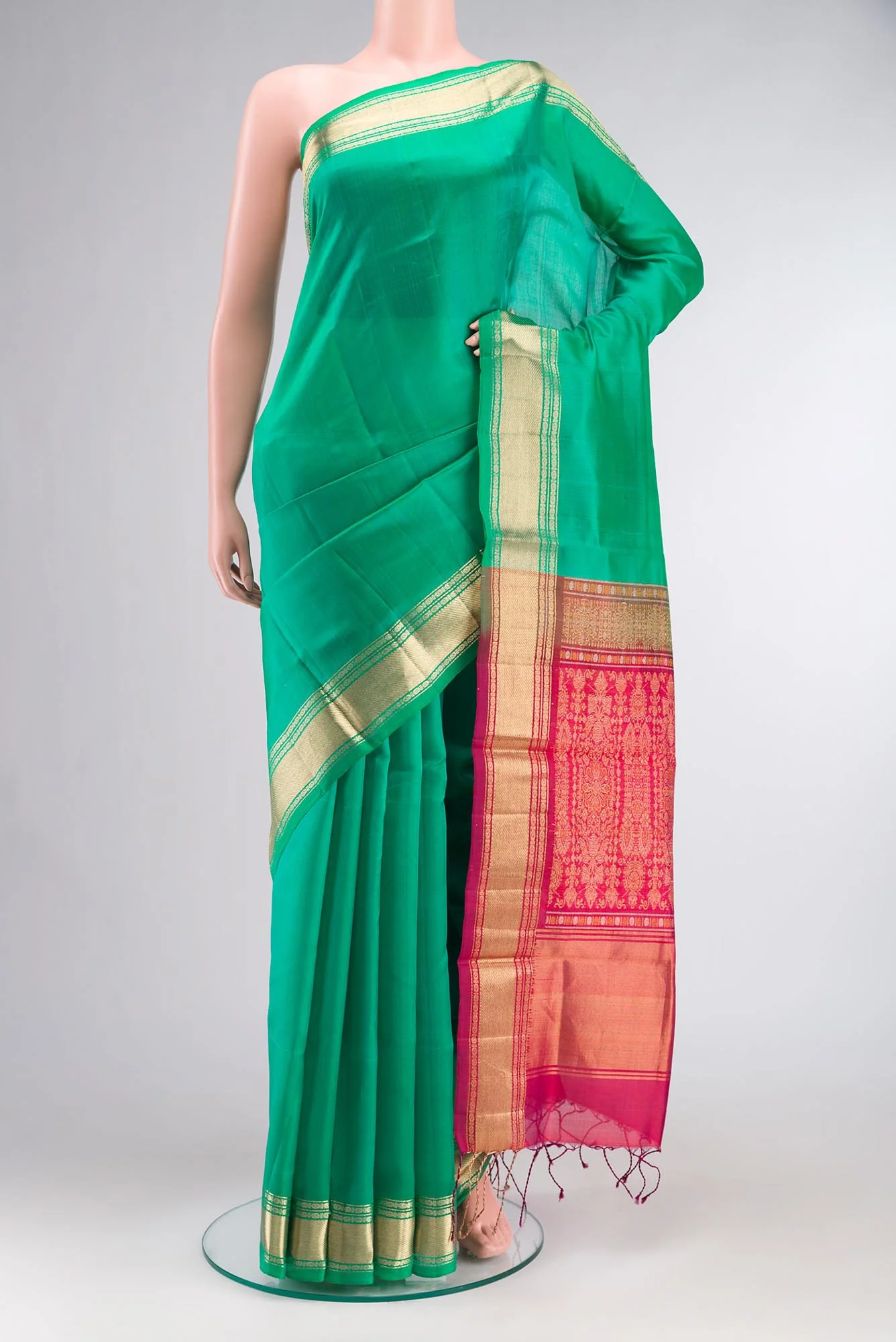 Green Raw Silk Saree