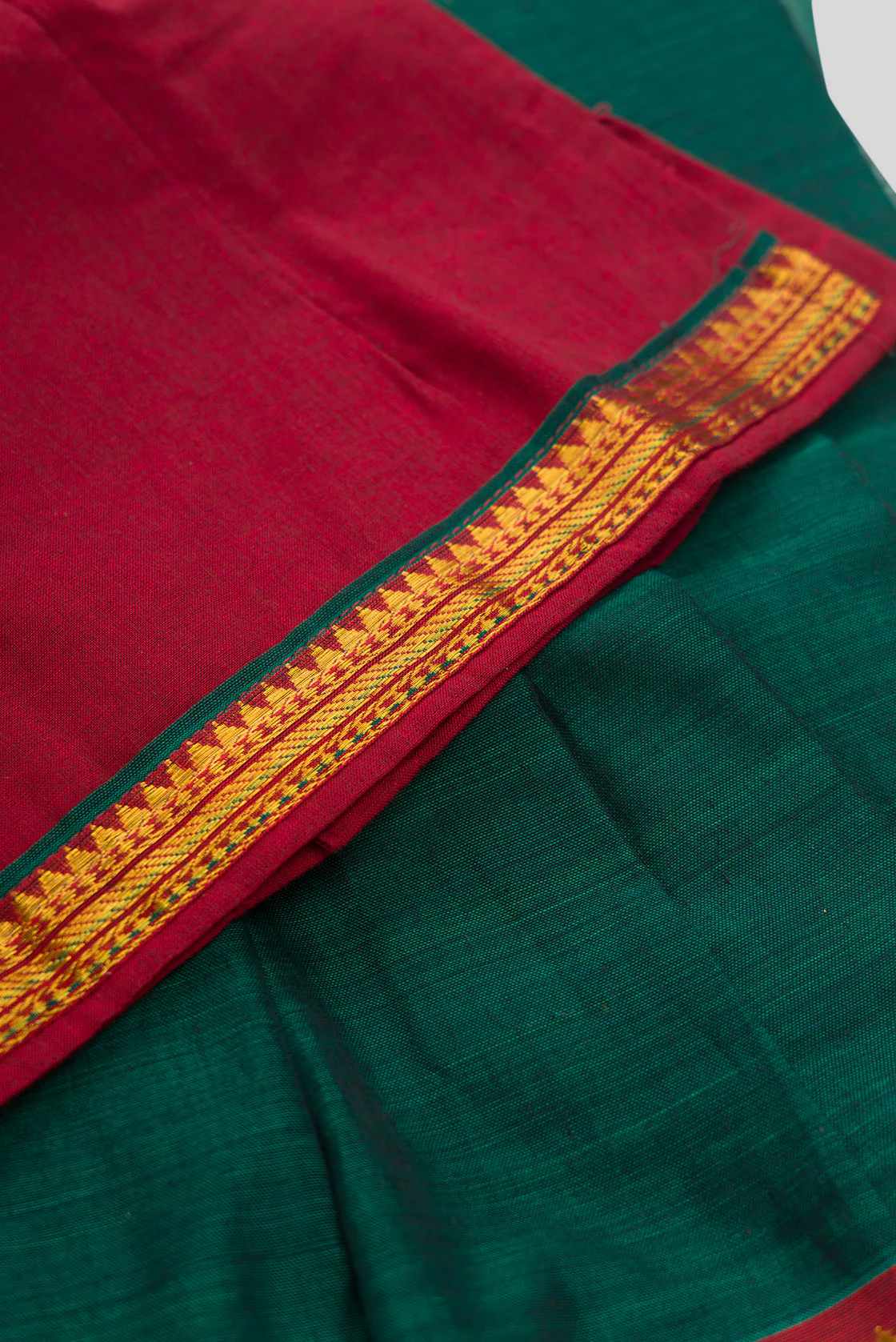 Green Readymade Cotton Pavadai Set  | Lehanga & Blouse - Image 6