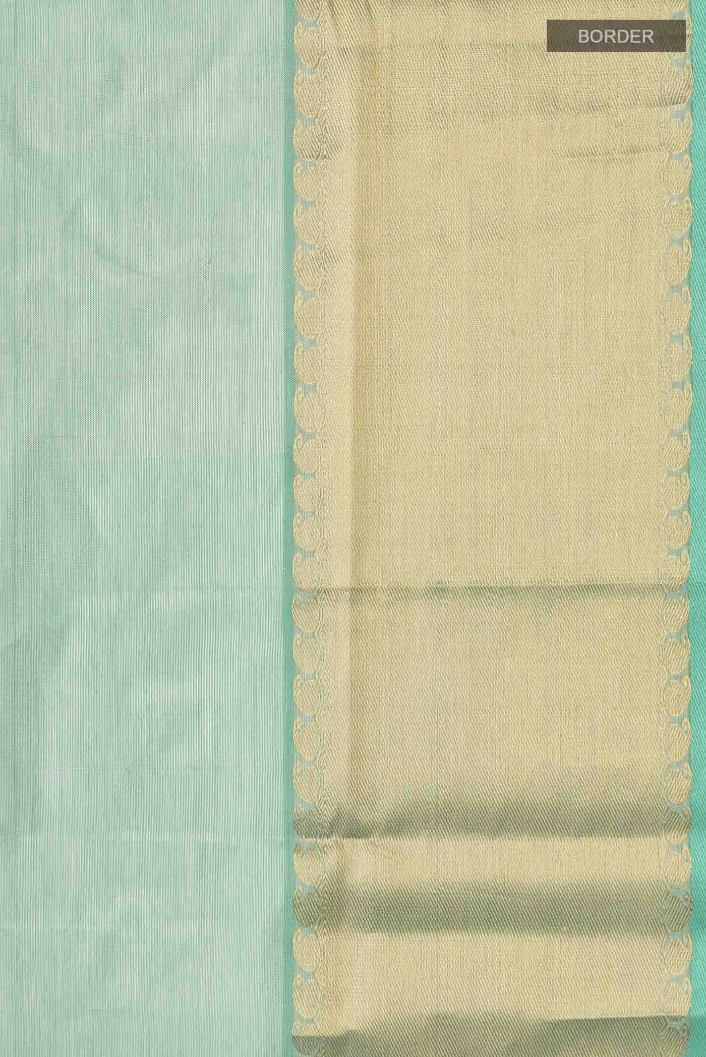 Green Silk Cotton Saree - Image 3