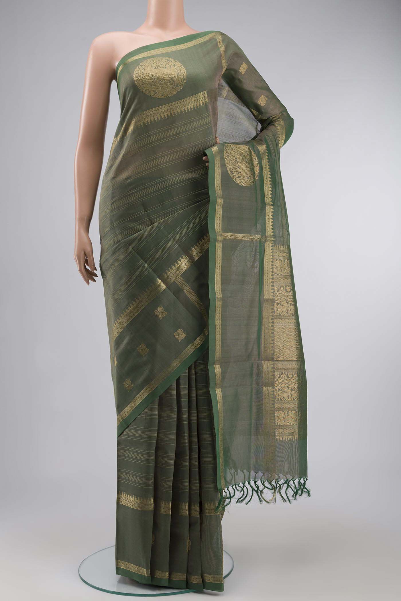 Green Silk Cotton Saree