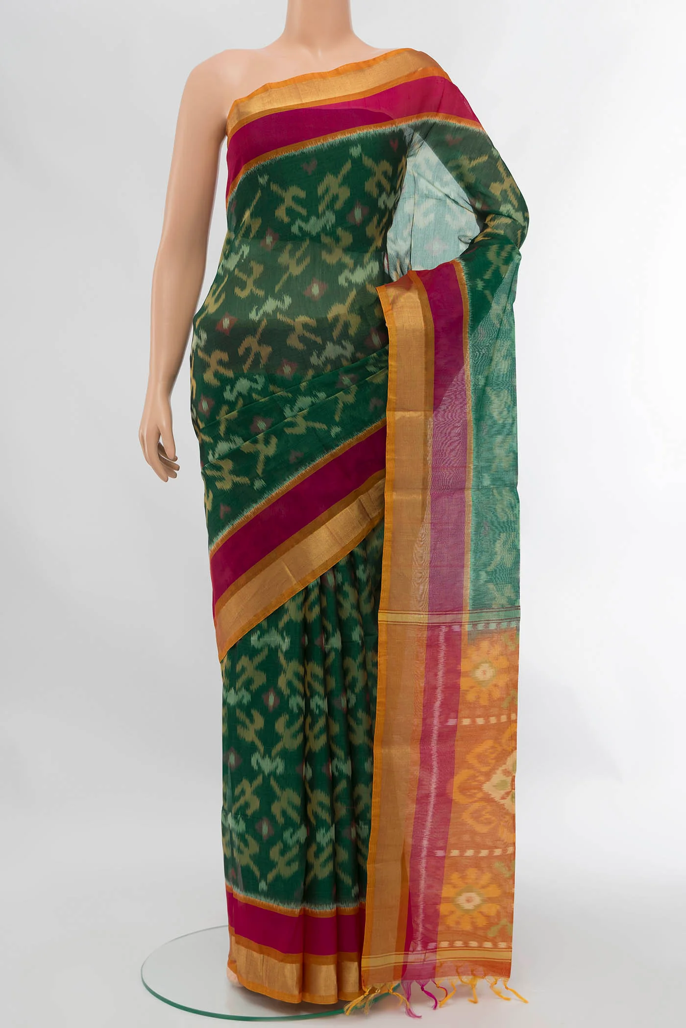 Green Silk Cotton Saree