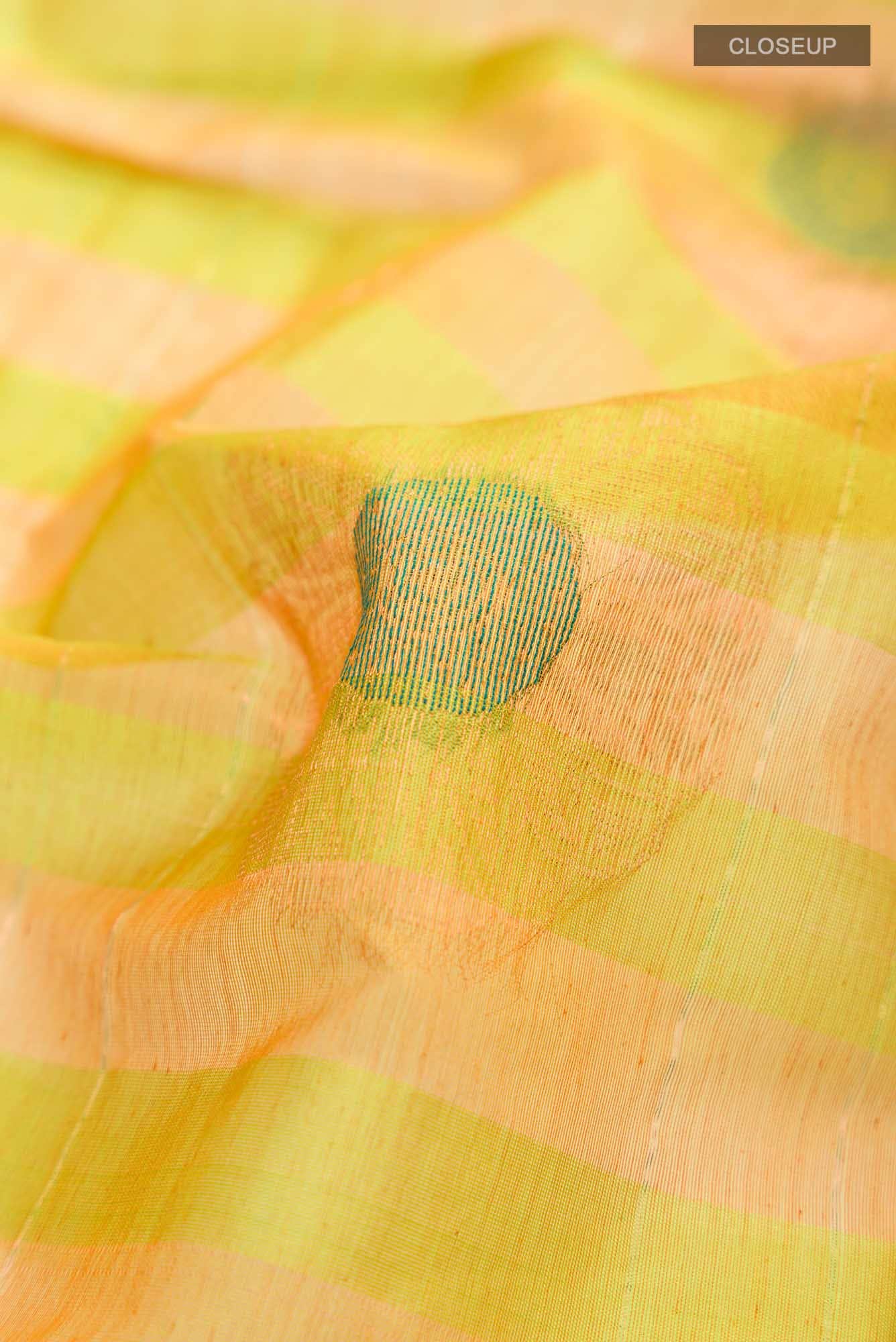 Green Silk Cotton Saree - Image 2