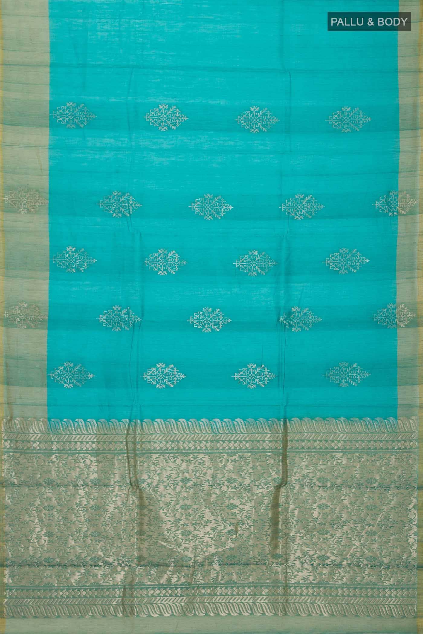 Green Silk Cotton Saree - Image 2