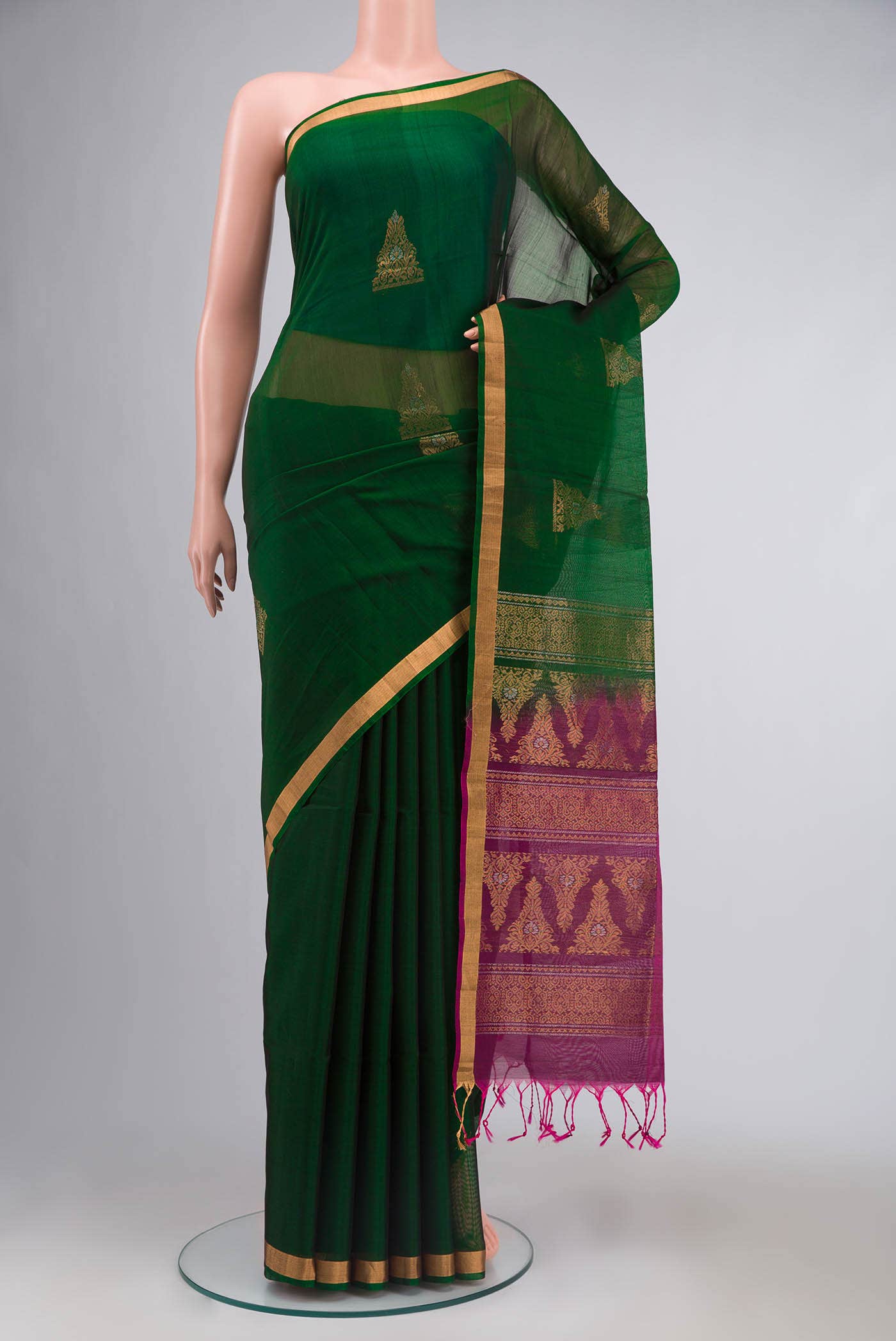 Green Silk Cotton Saree