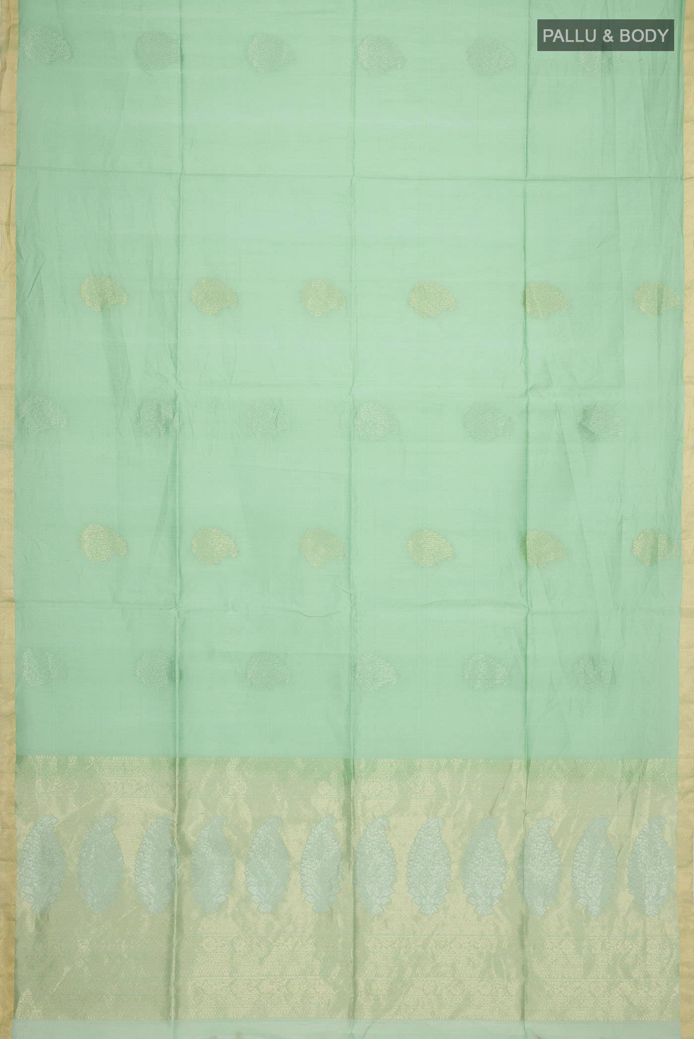 Green Silk Cotton Saree - Image 2