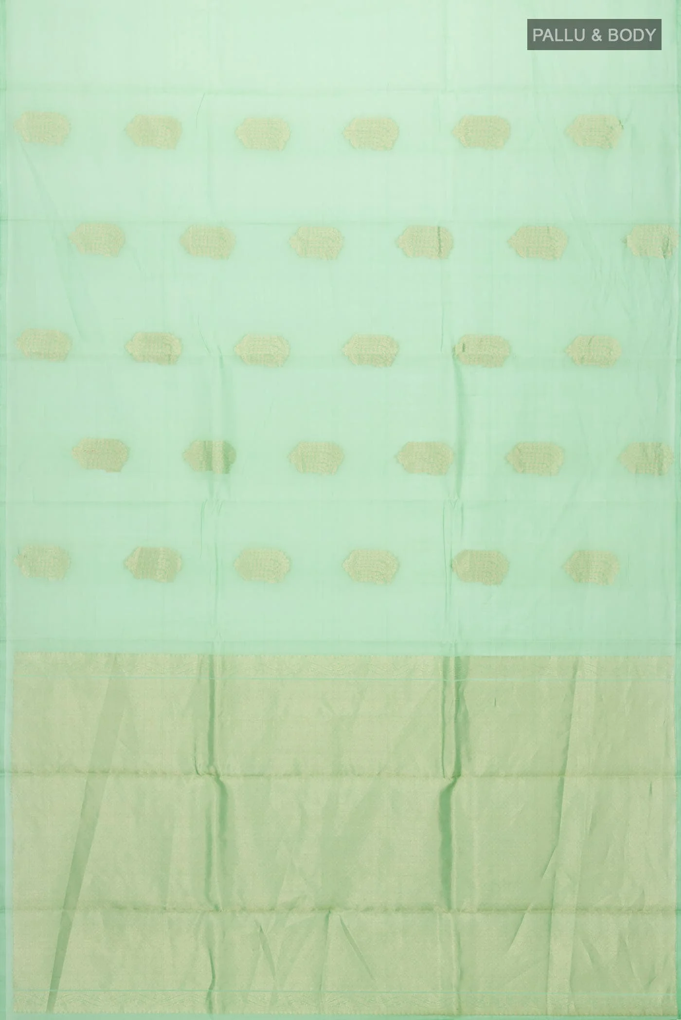 Green Silk Cotton Saree - Image 2