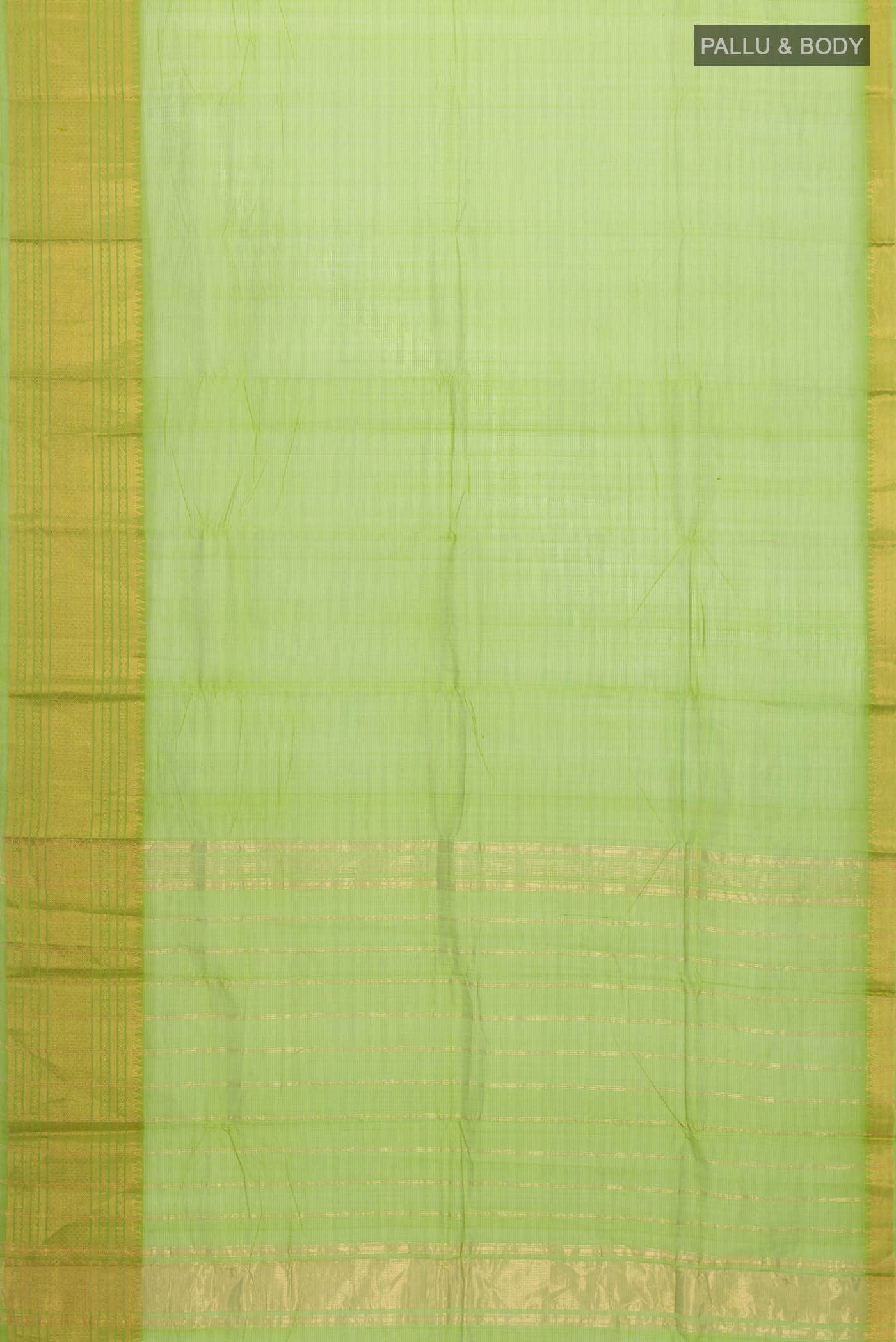 Green Silk Cotton Saree - Image 2