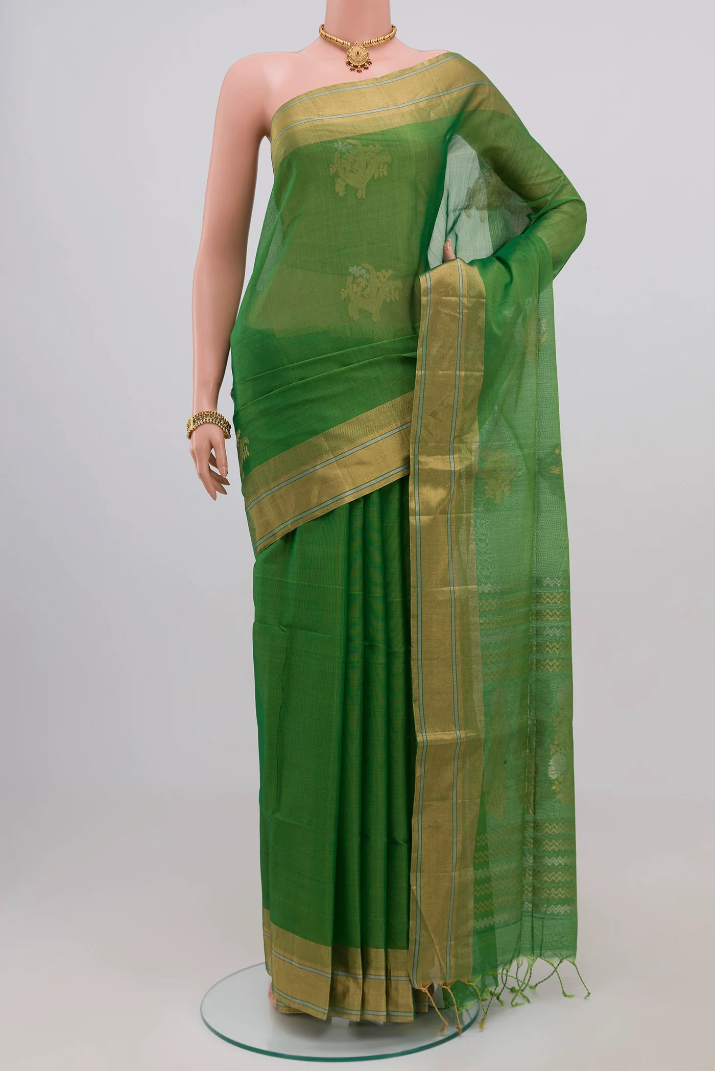 Green Silk Cotton Saree