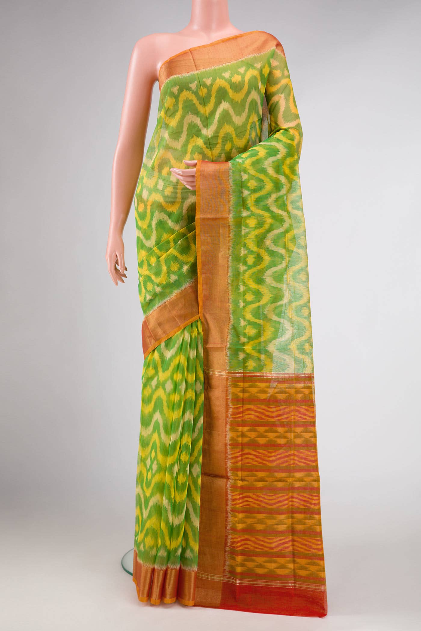 Green Silk Cotton Saree