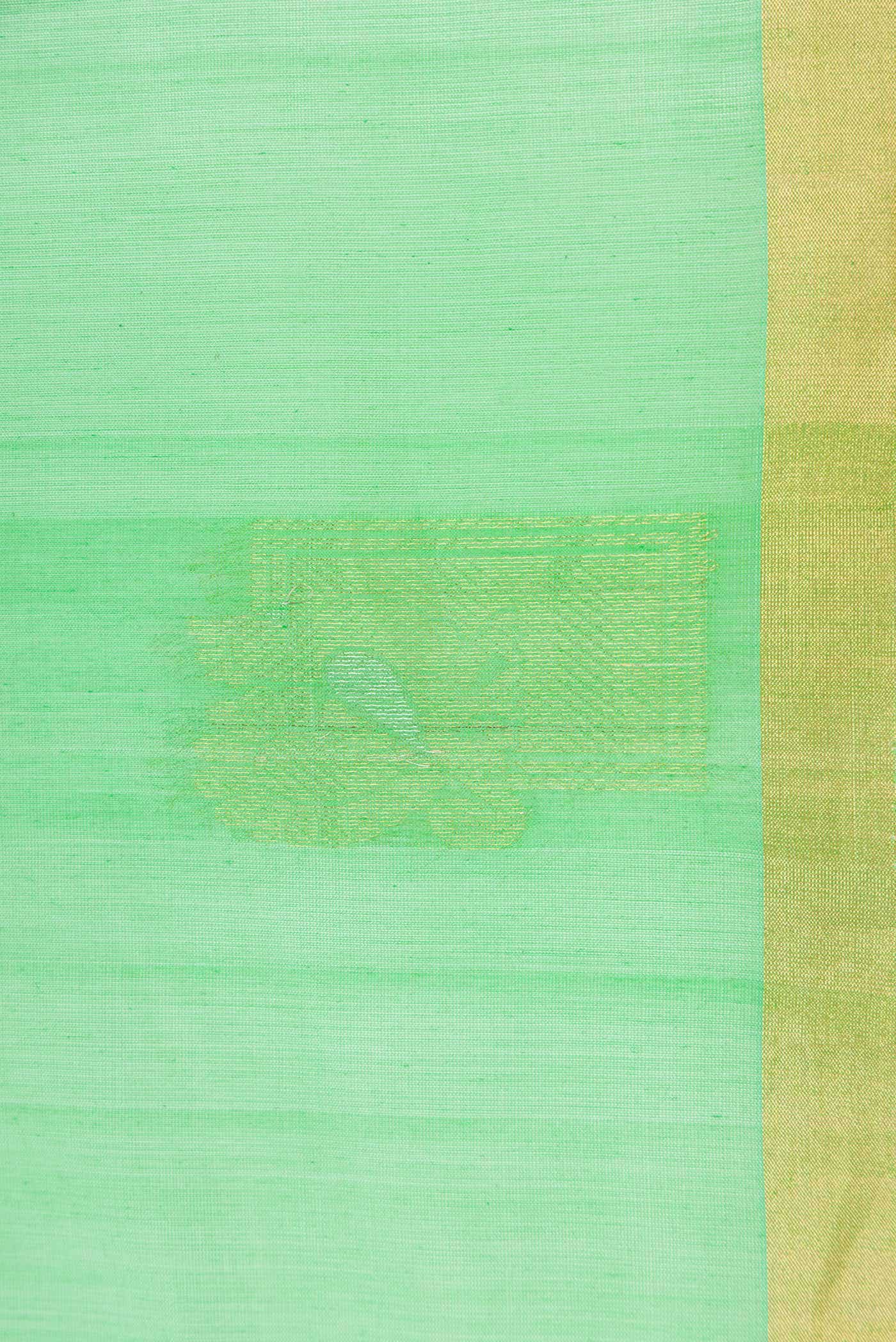 Green Silk Cotton Saree - Image 3