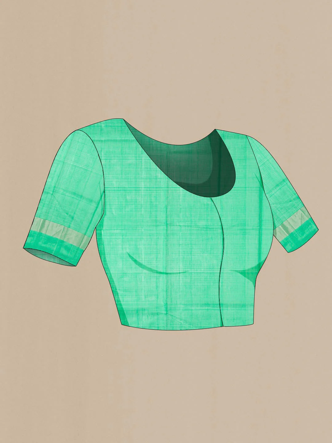 Green Silk Cotton Saree - Image 5