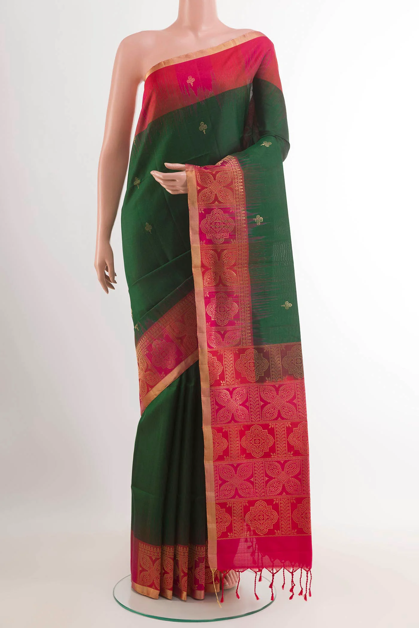 Bottle Green Soft Silk Saree