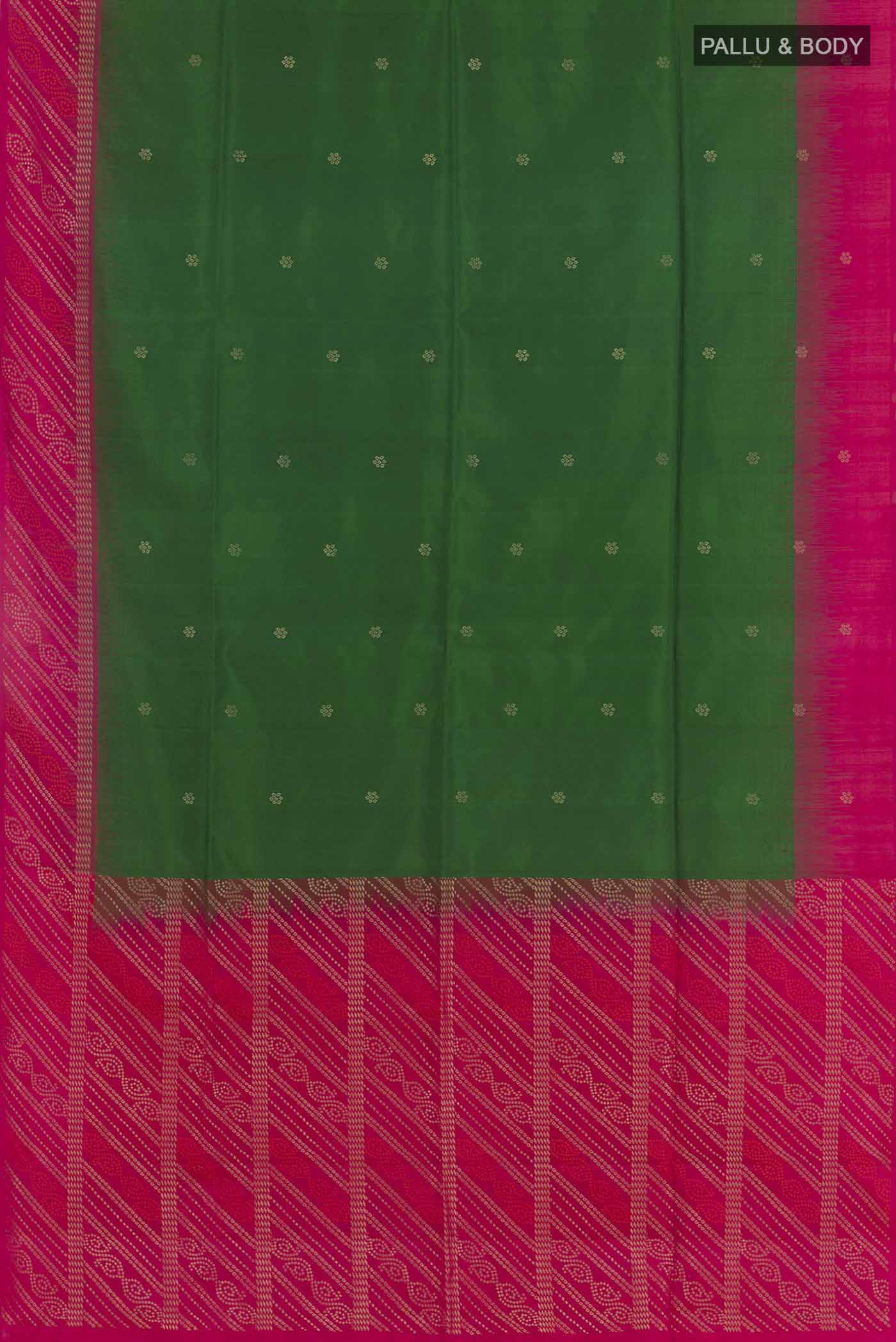 Green Soft Silk Saree - Image 3