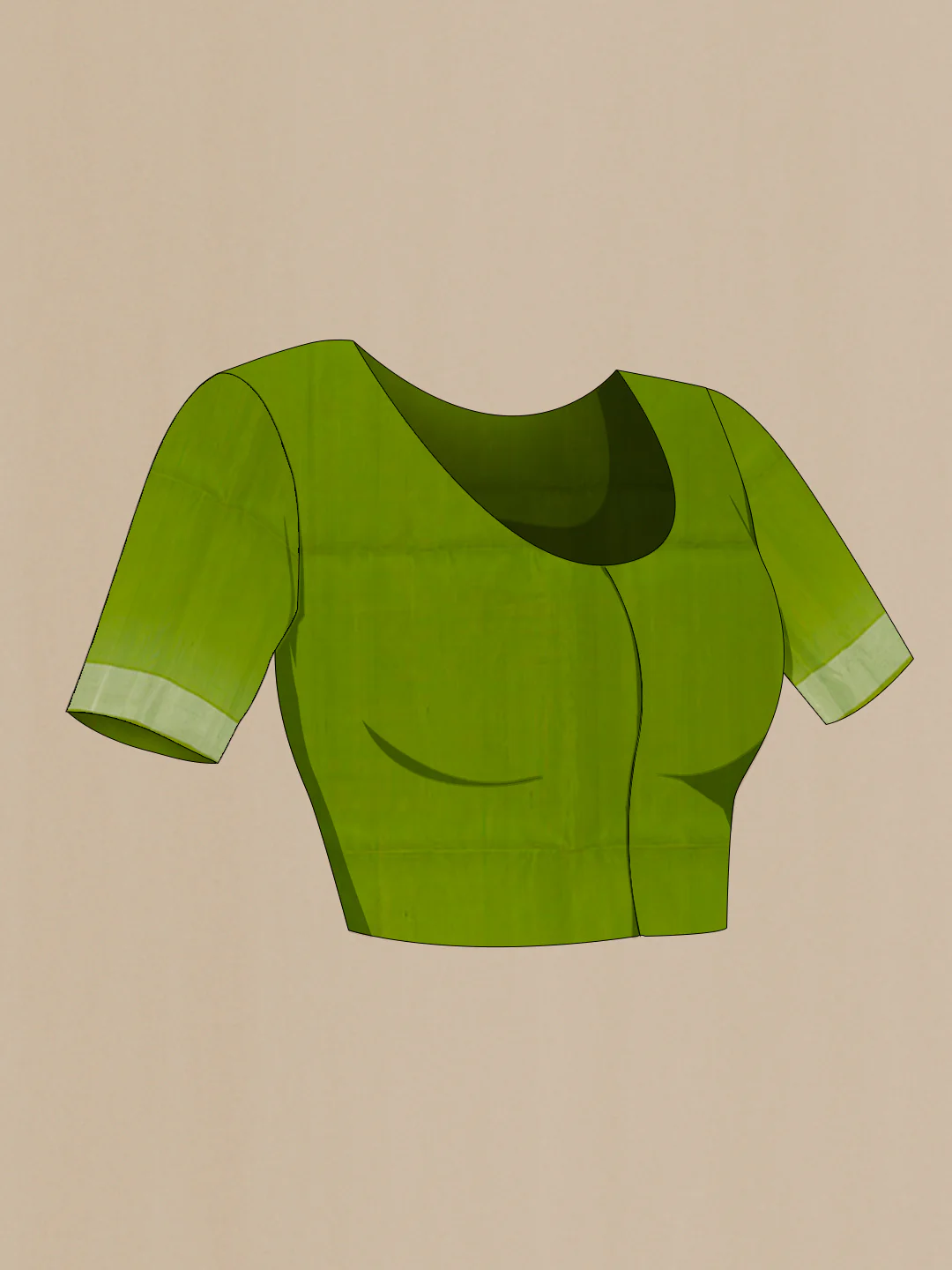 Green Soft Silk Saree - Image 2