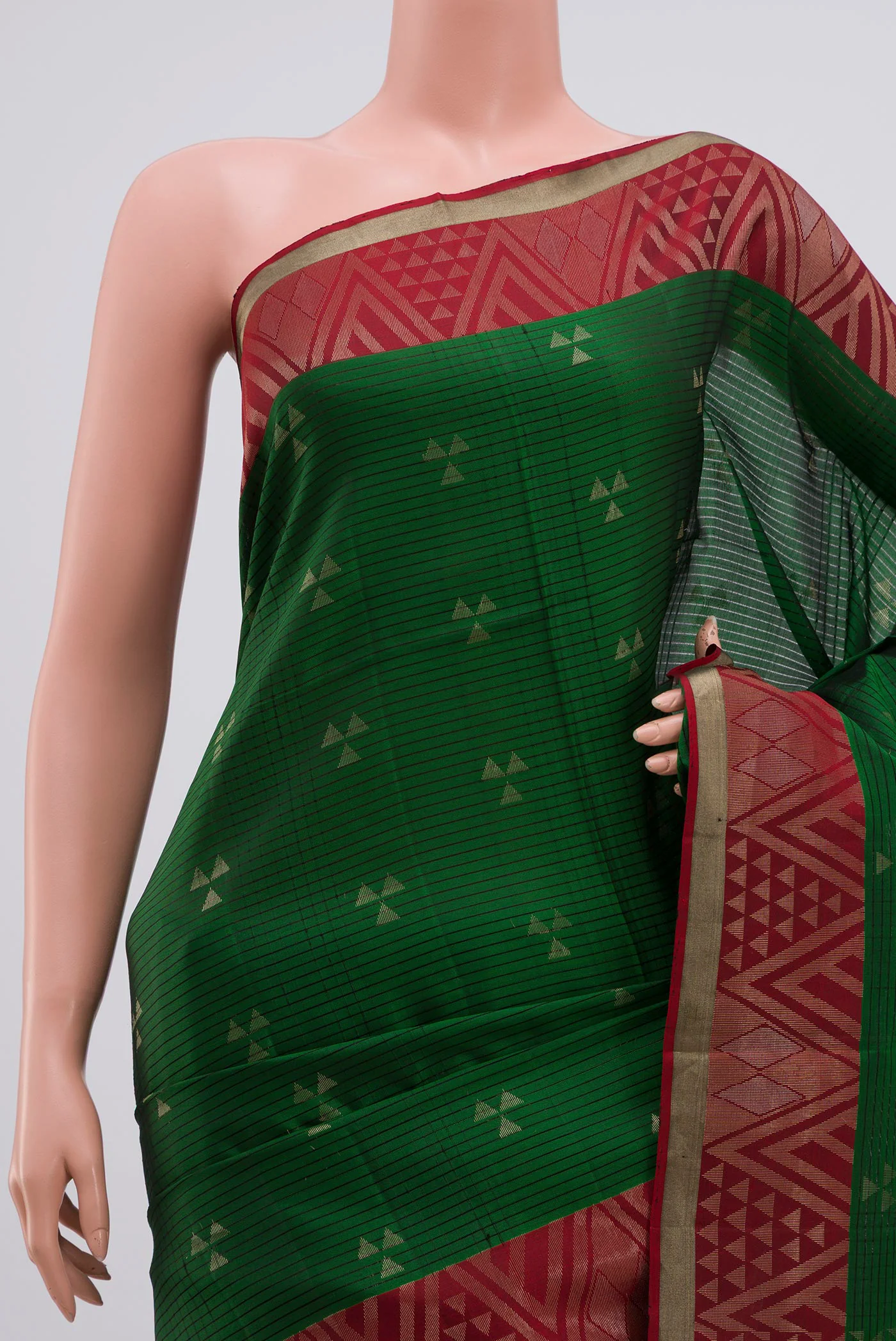 Green Soft Silk Saree - Image 2