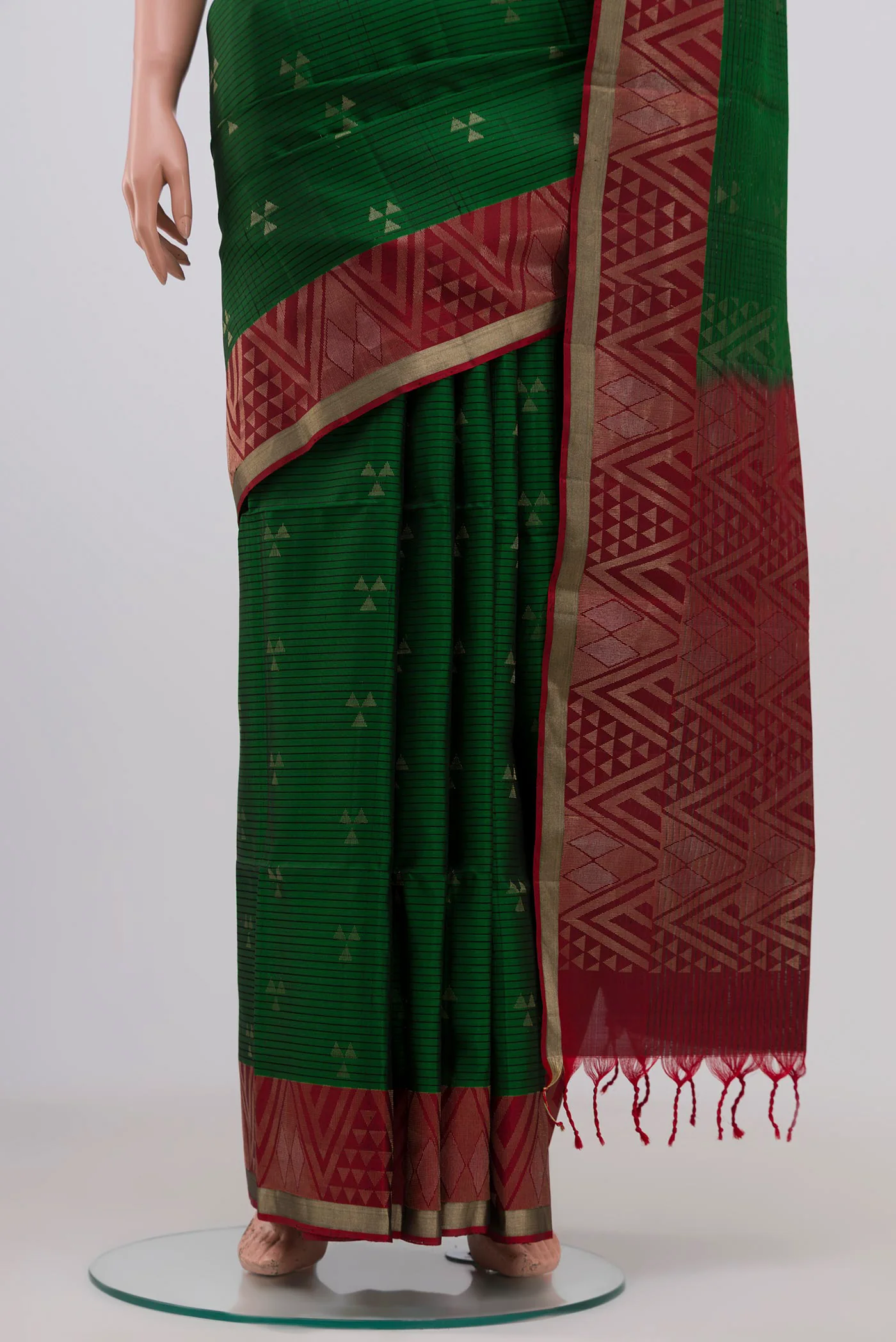Green Soft Silk Saree - Image 3