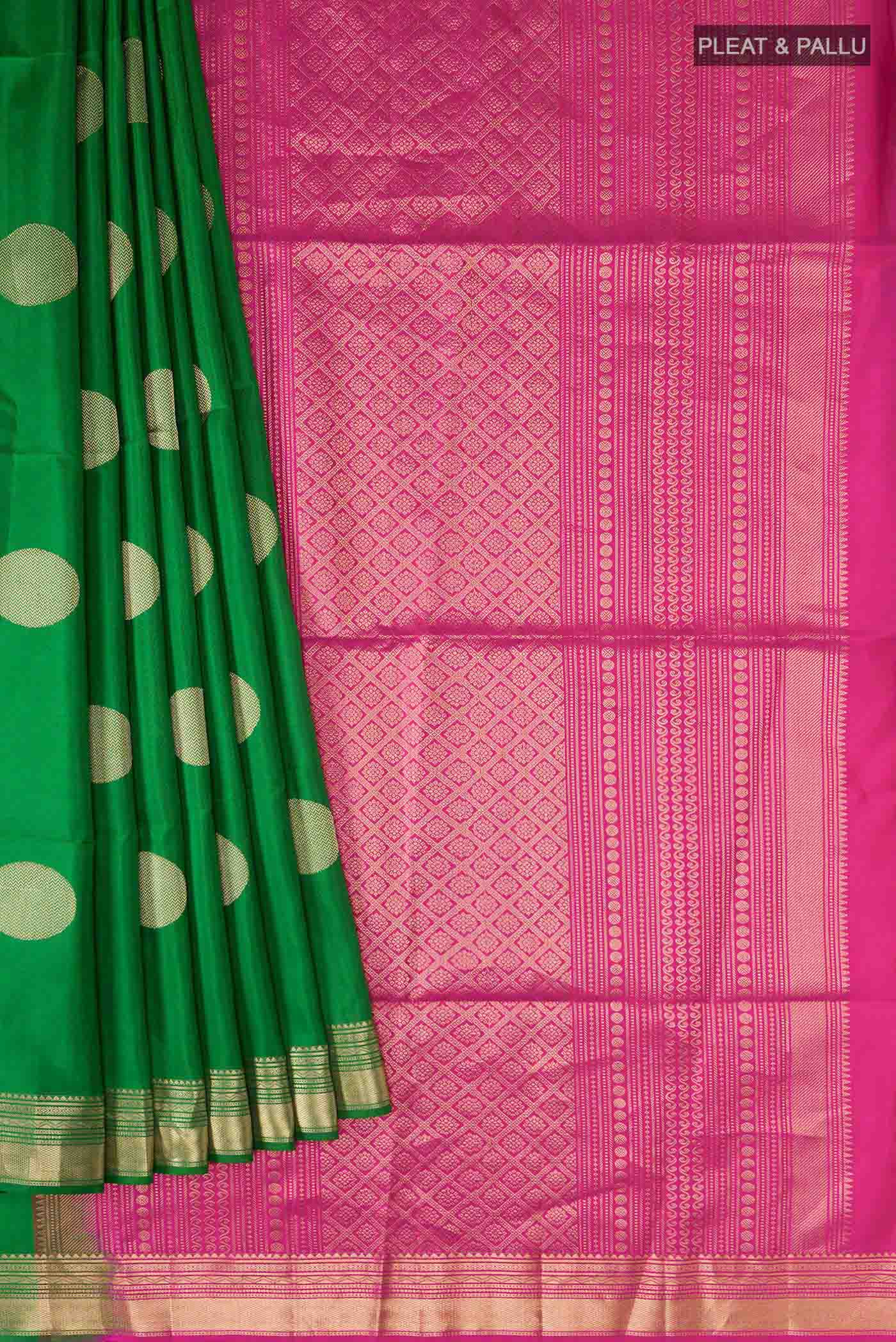 Green Soft Silk Saree - Image 4