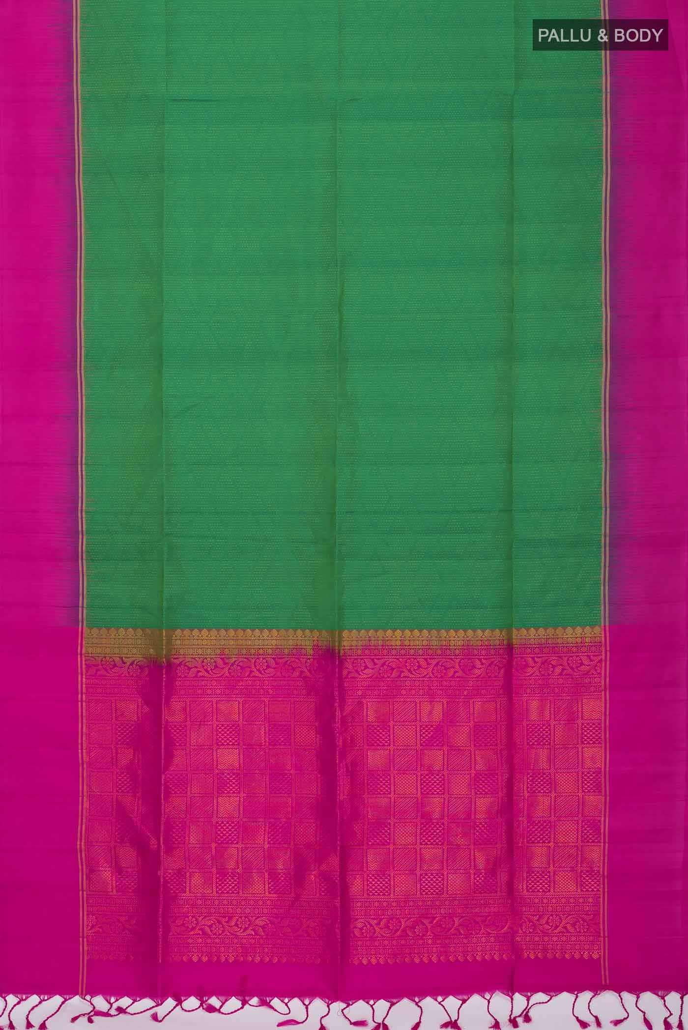 Green Soft Silk Saree - Image 3