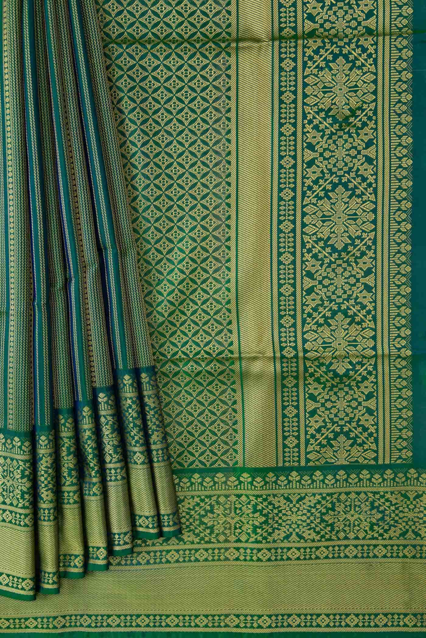 Green Soft Silk Saree - Image 2