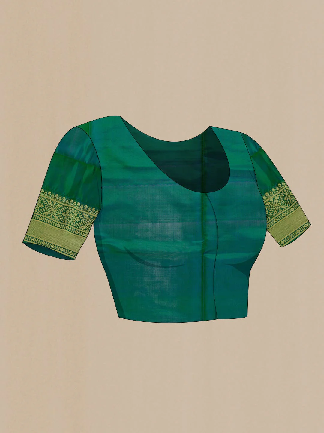 Green Soft Silk Saree - Image 6