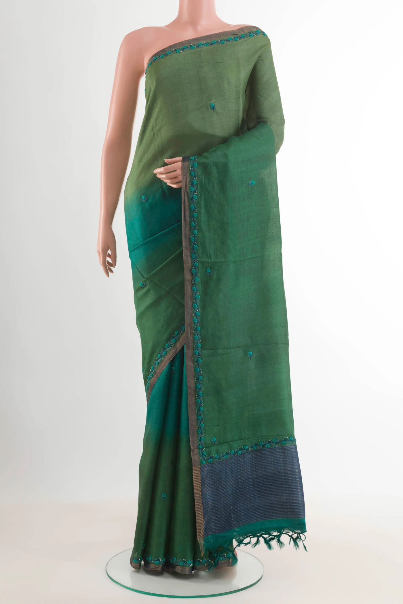Multi Color Tussar Silk Saree