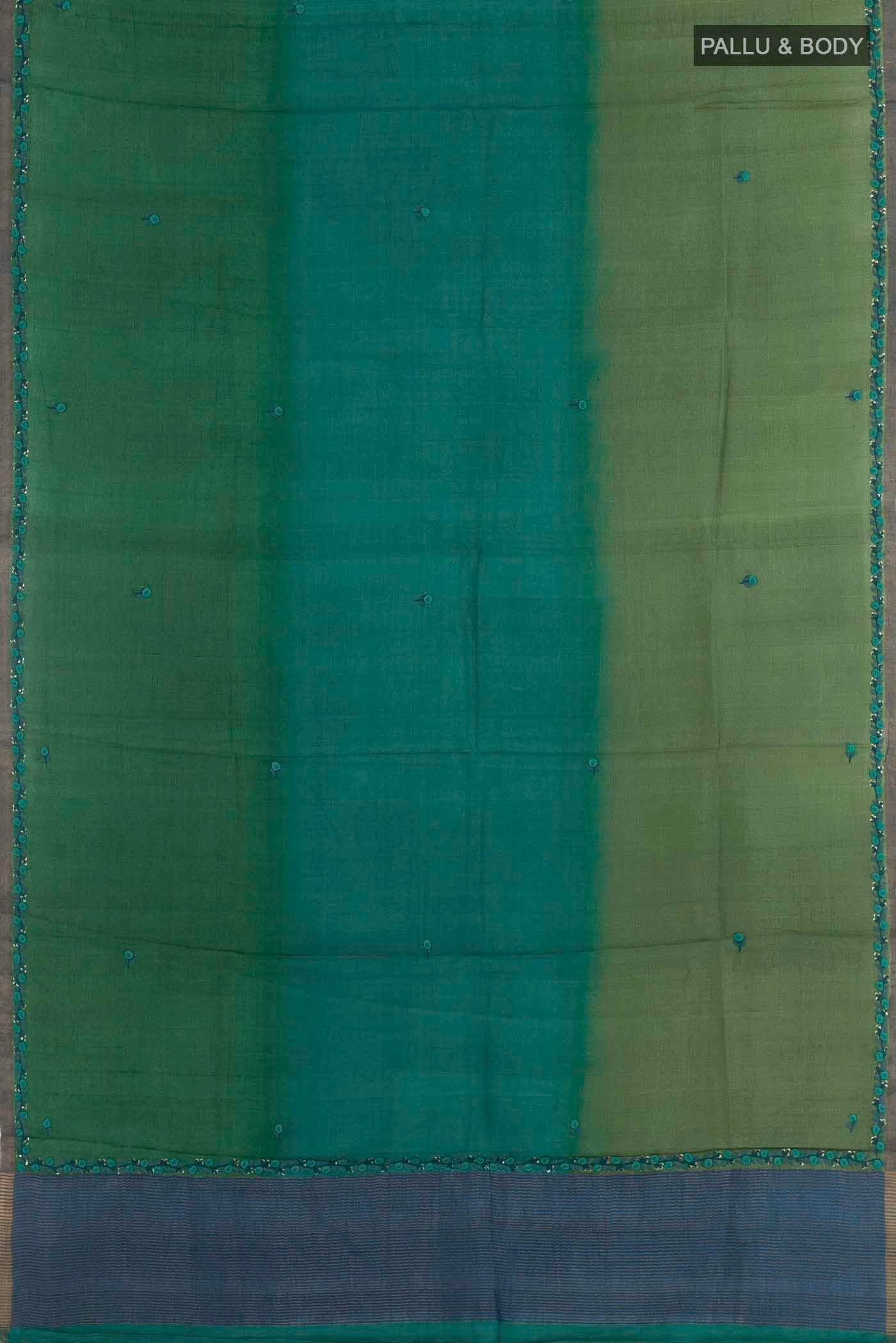 Multi Color Tussar Silk Saree - Image 3