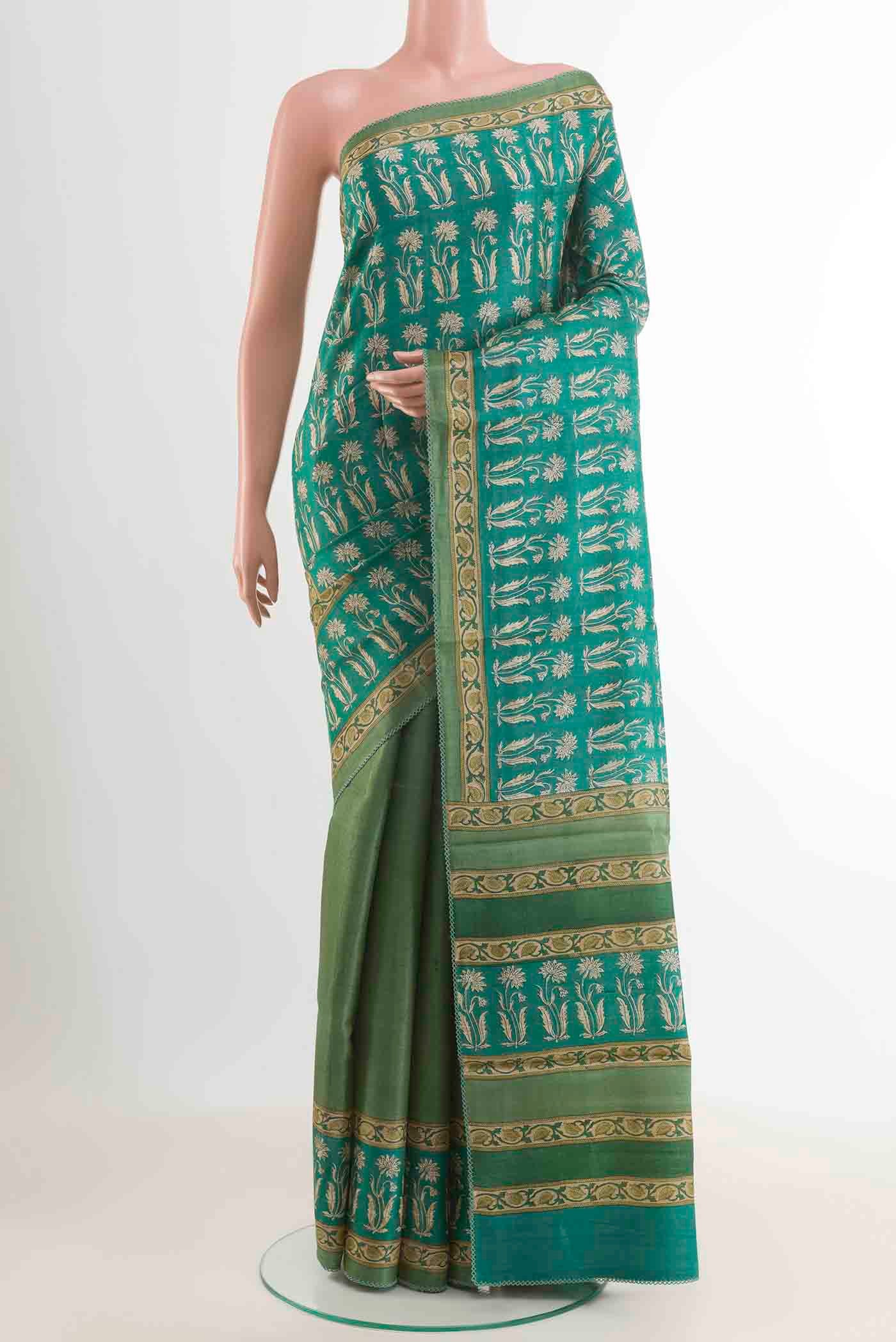 Green Tussar Saree