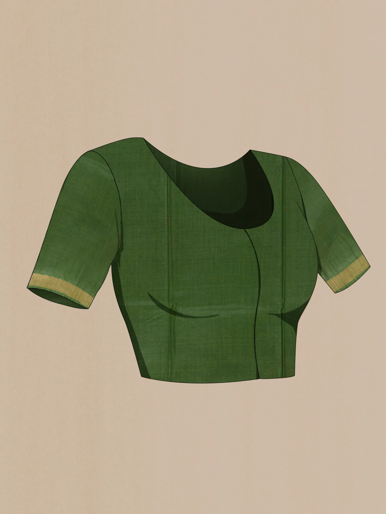 Green Tussar Silk Saree - Image 2