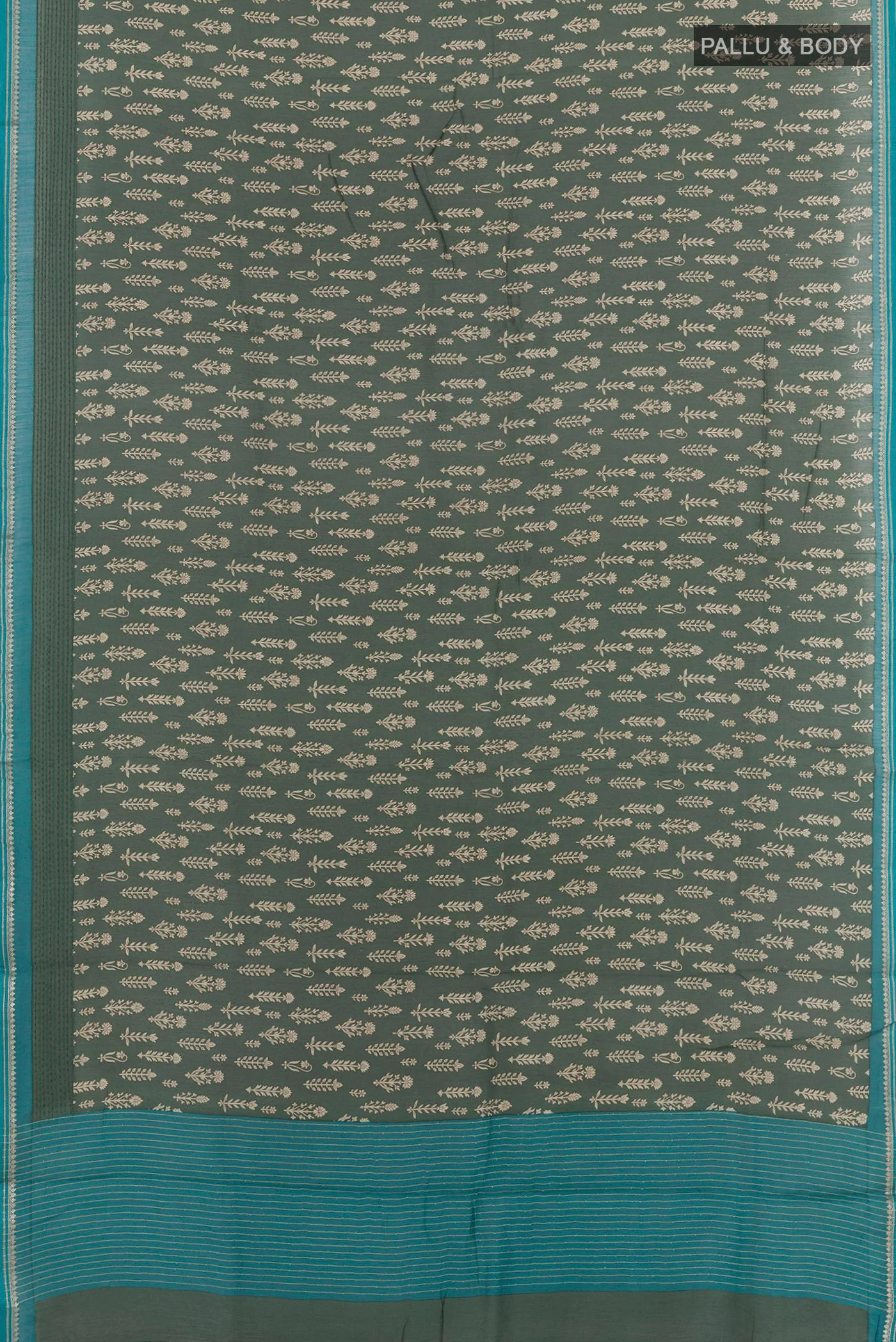 Green Tussar Silk Saree - Image 3