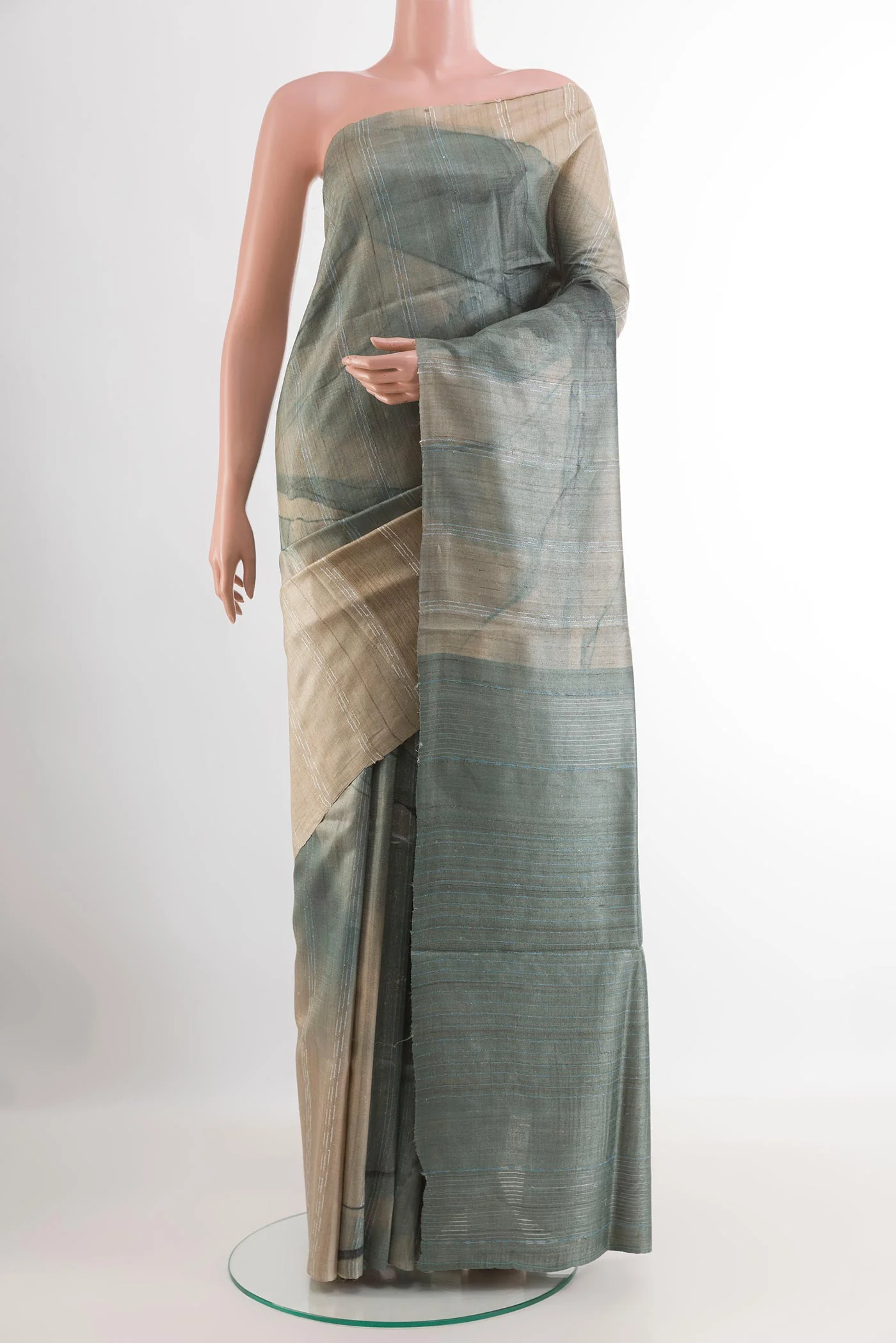Multi Color Tussar Silk Saree