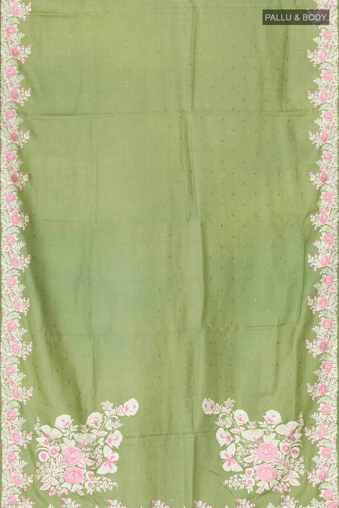 Green Tussar Saree - Image 4