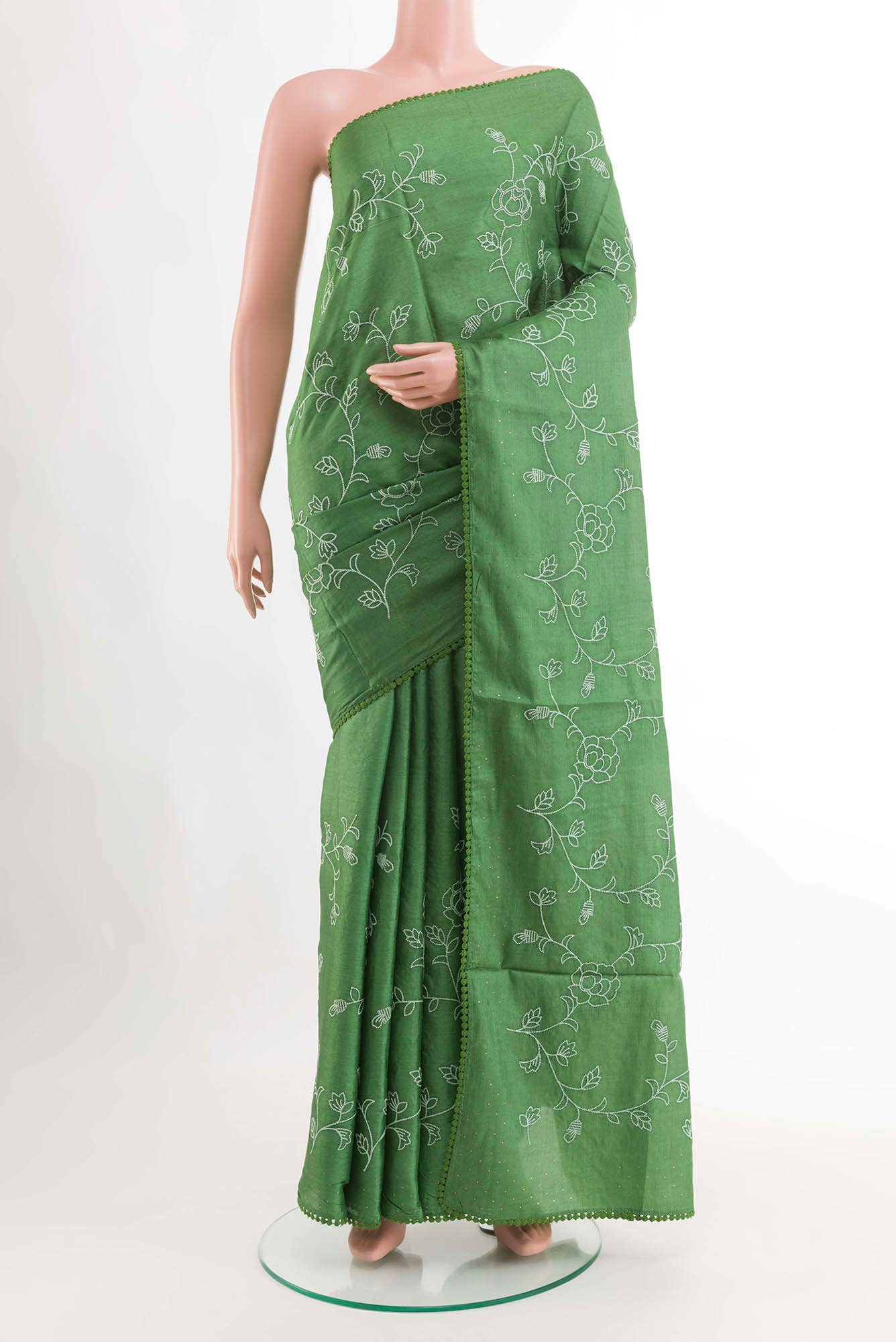 Green Tussar Saree