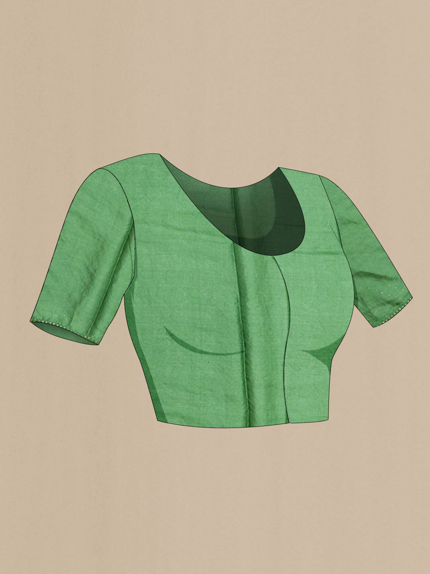 Green Tussar Saree - Image 5