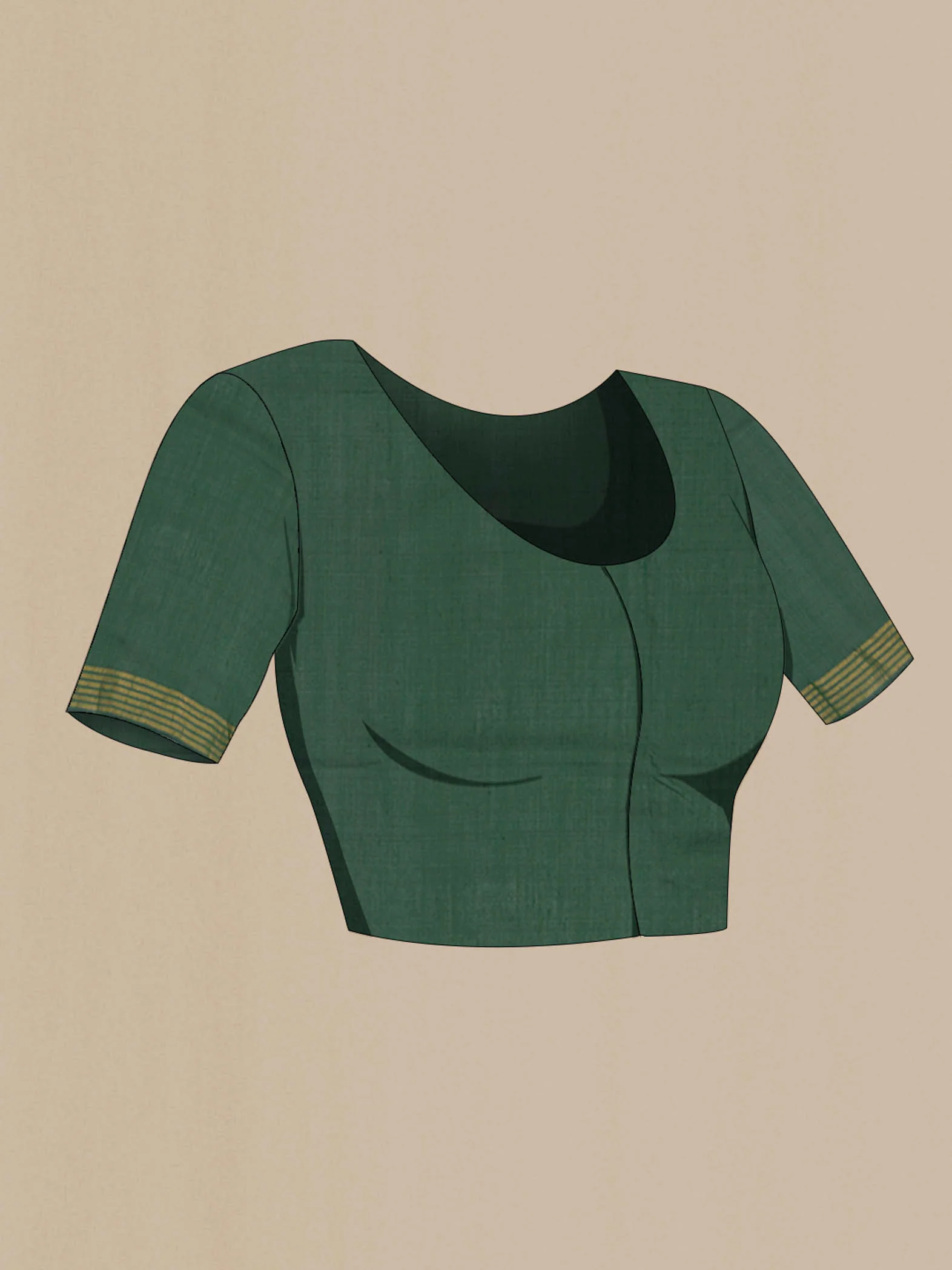 Sage Green Tussar Silk Saree - Image 4