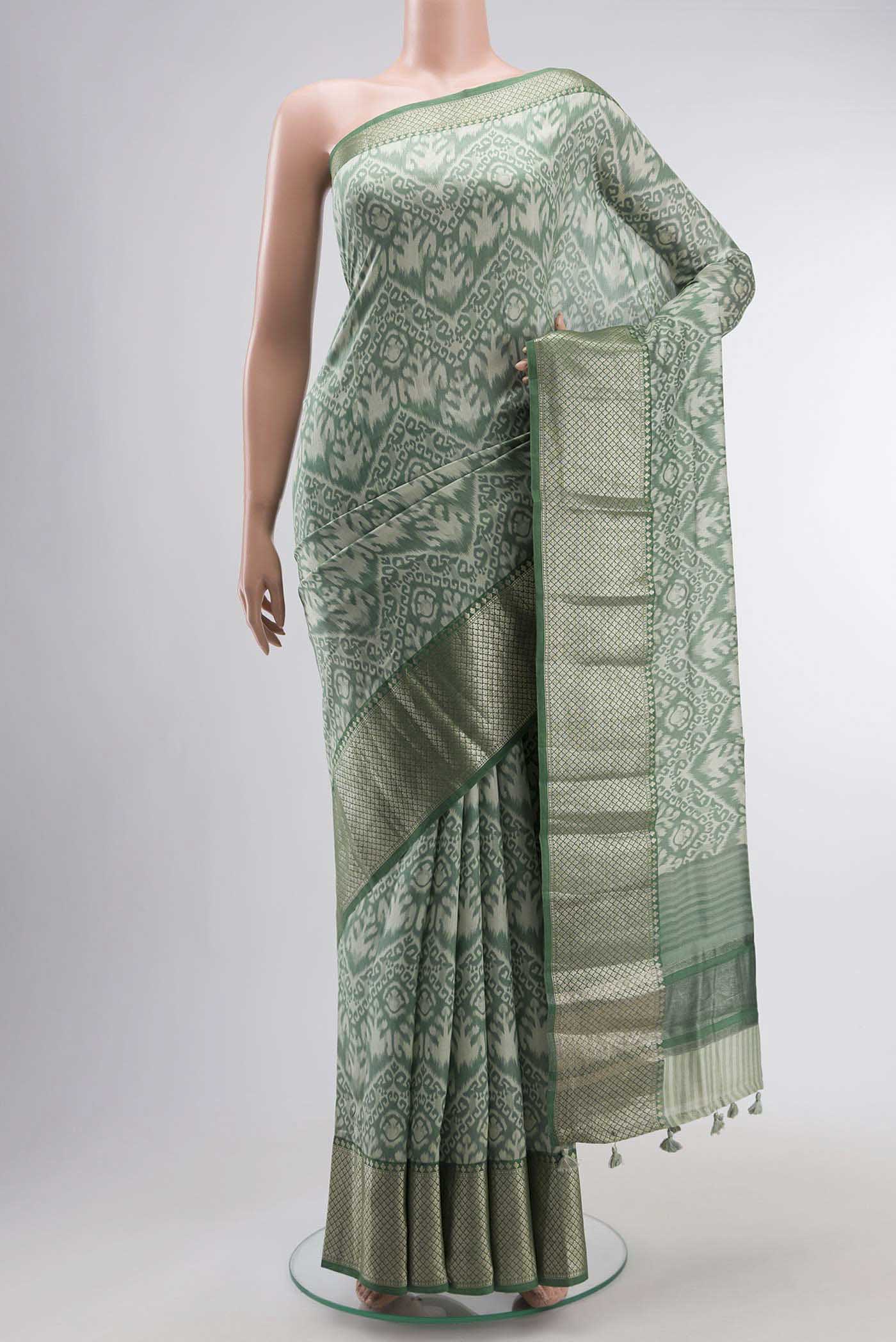Green Tussar Silk Saree