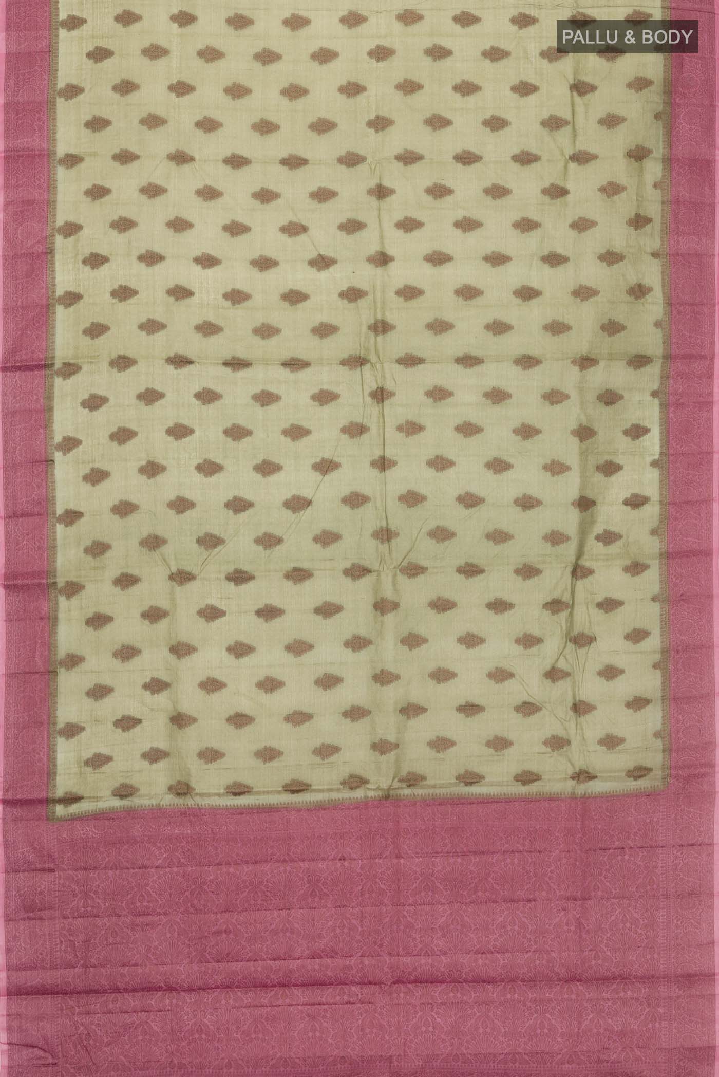 Green Tussar Silk Saree - Image 3