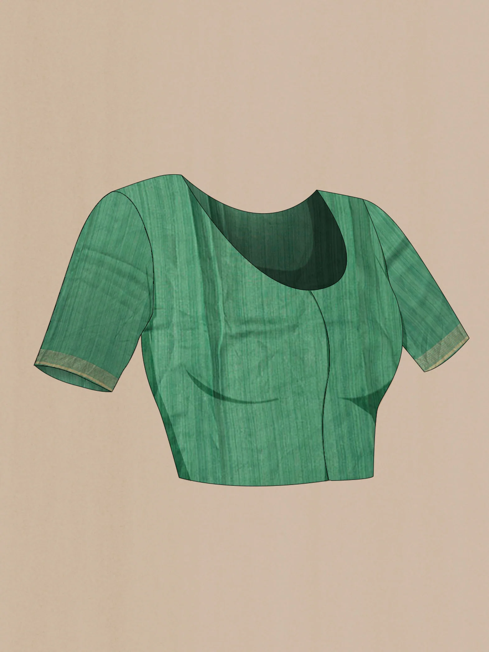 Green Tussar Silk Saree - Image 4