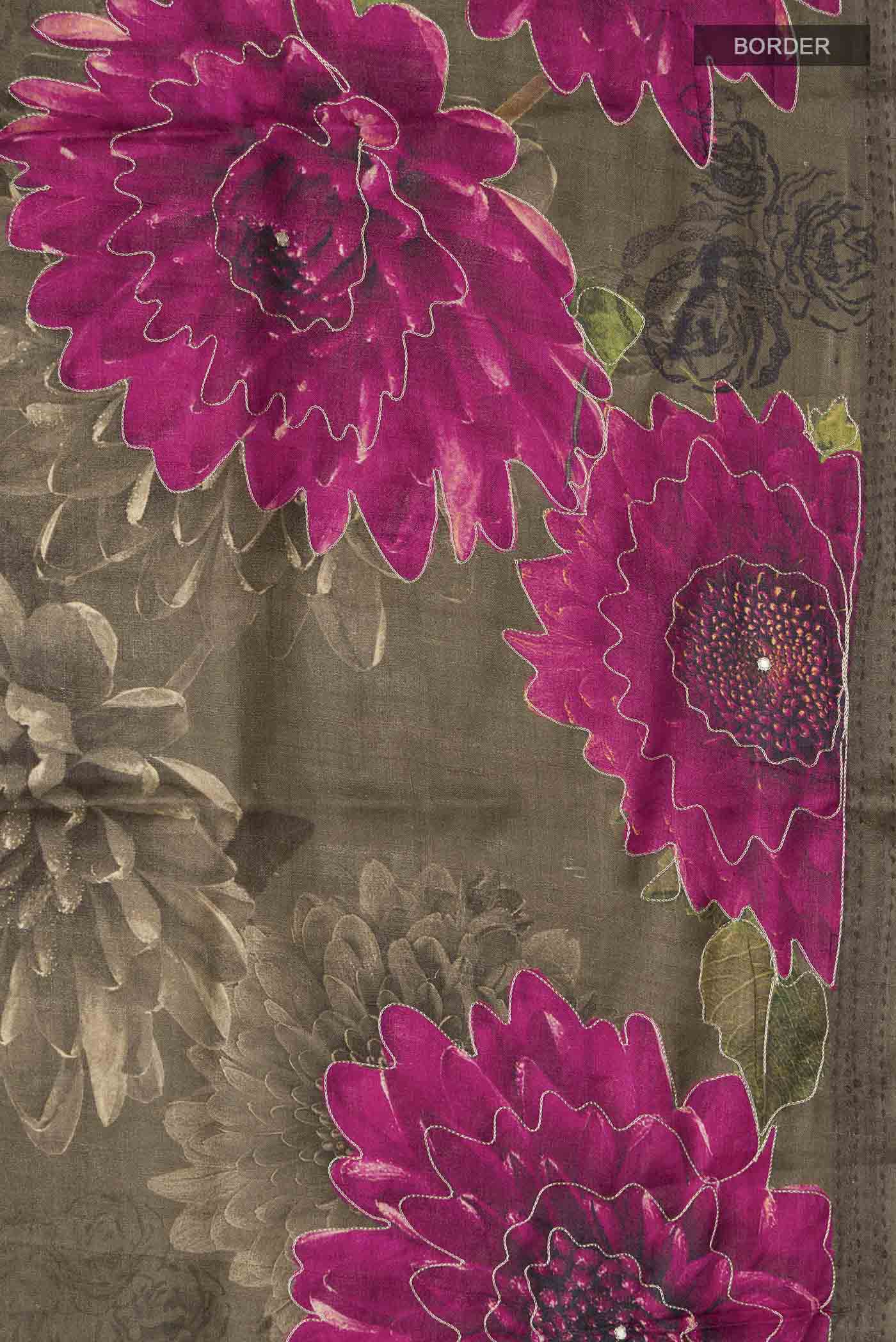 Green Tussar Silk Saree - Image 3
