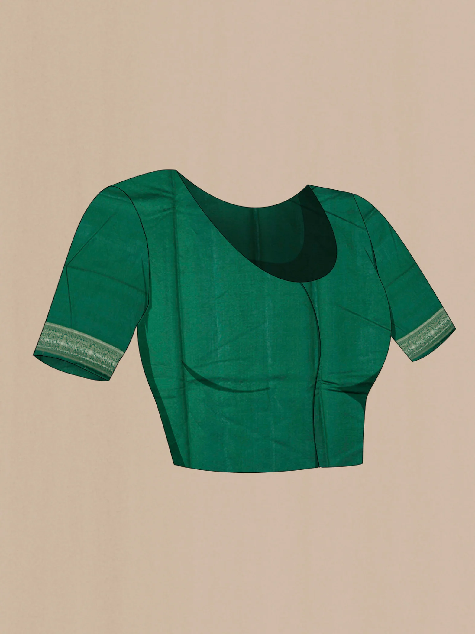 Green Banarasi Raw Silk Saree - Image 4