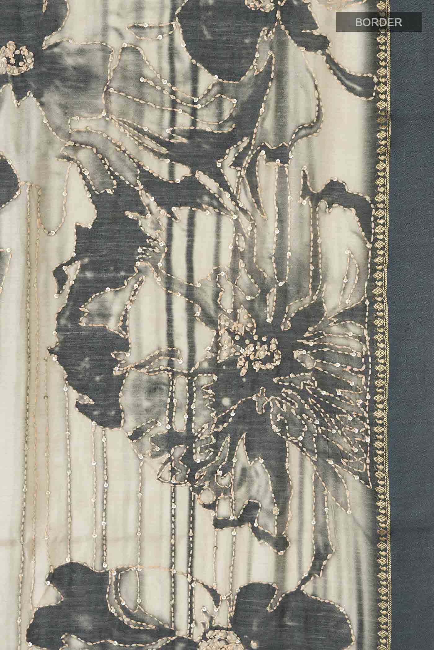 Green Tussar Silk Saree - Image 3