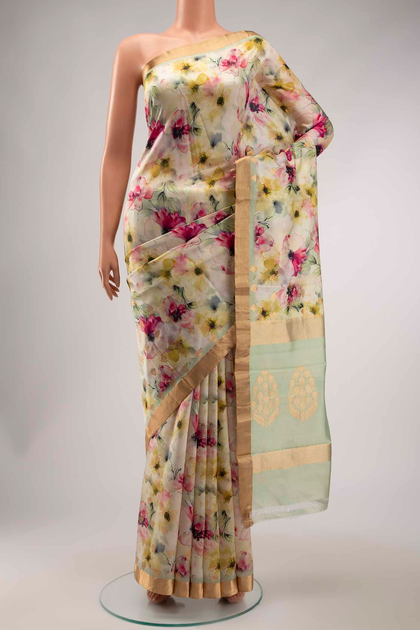 Green Tussar Silk Saree
