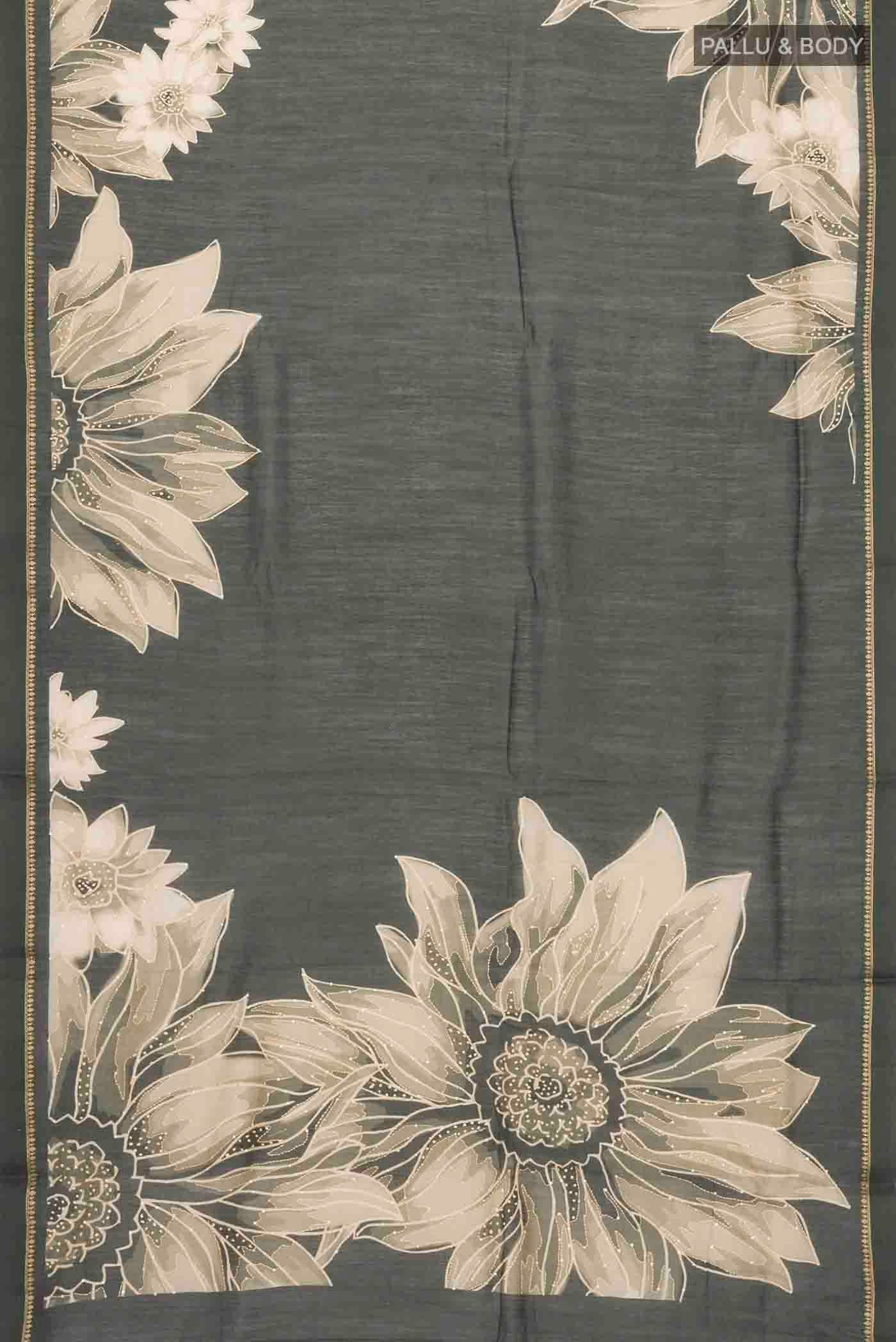 Green Tussar Silk Saree - Image 5