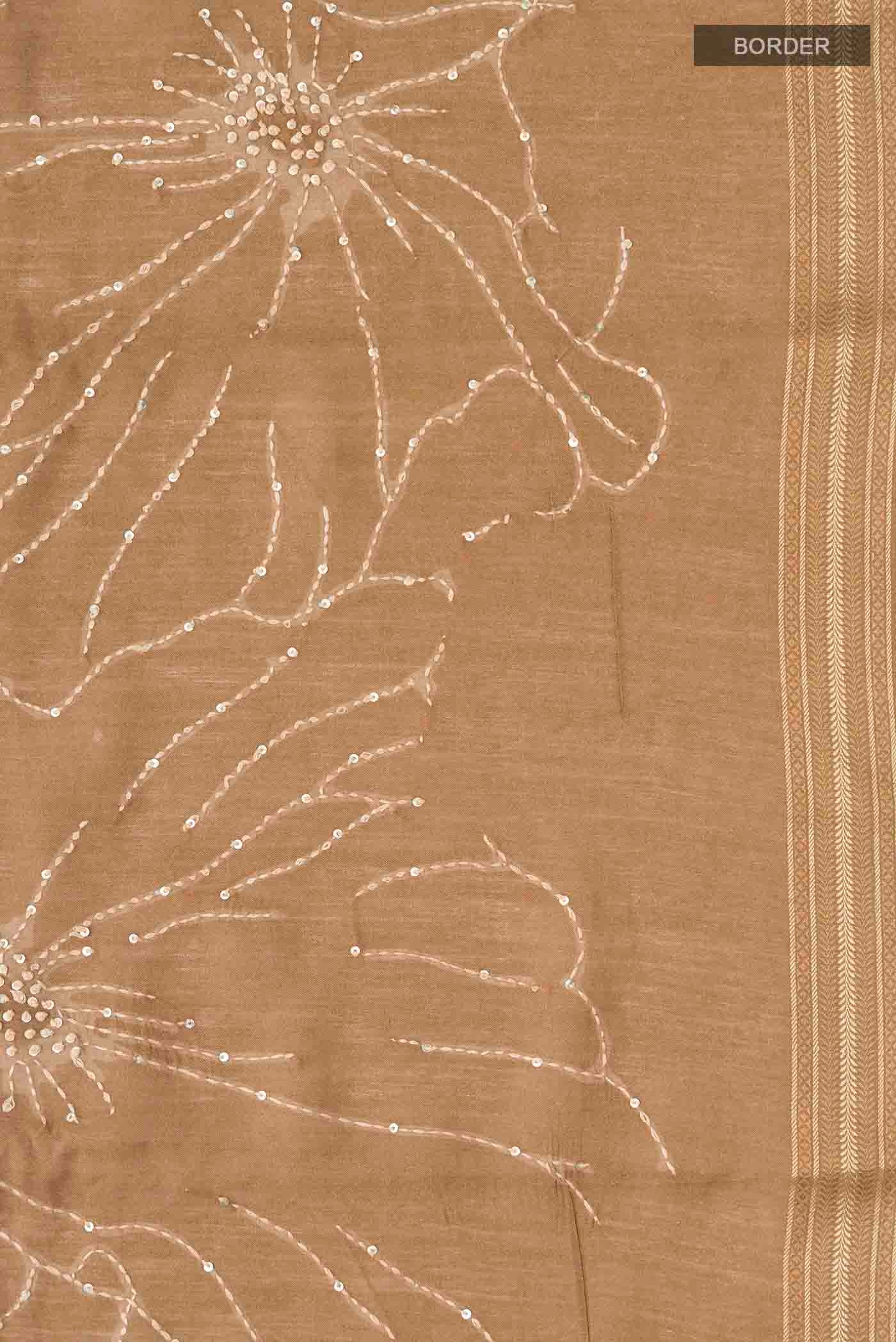 Green Tussar Silk Saree - Image 3
