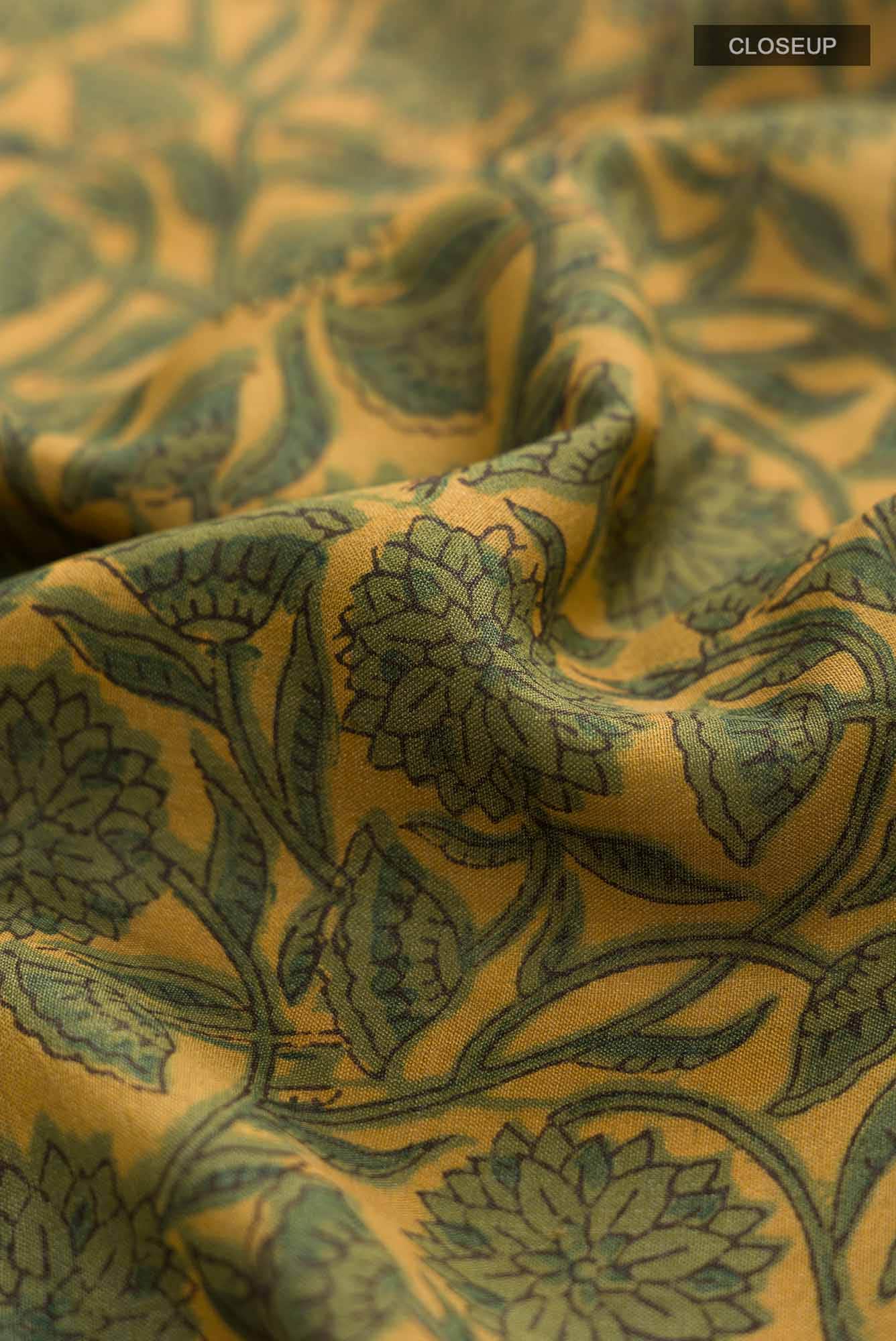 Green Tussar Silk Saree - Image 3