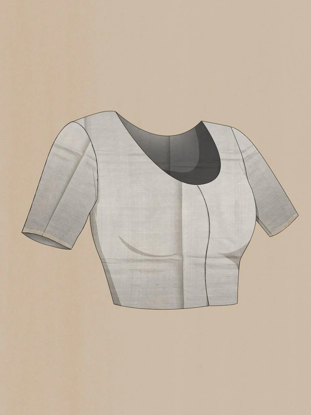Grey Tussar Silk Saree - Image 6